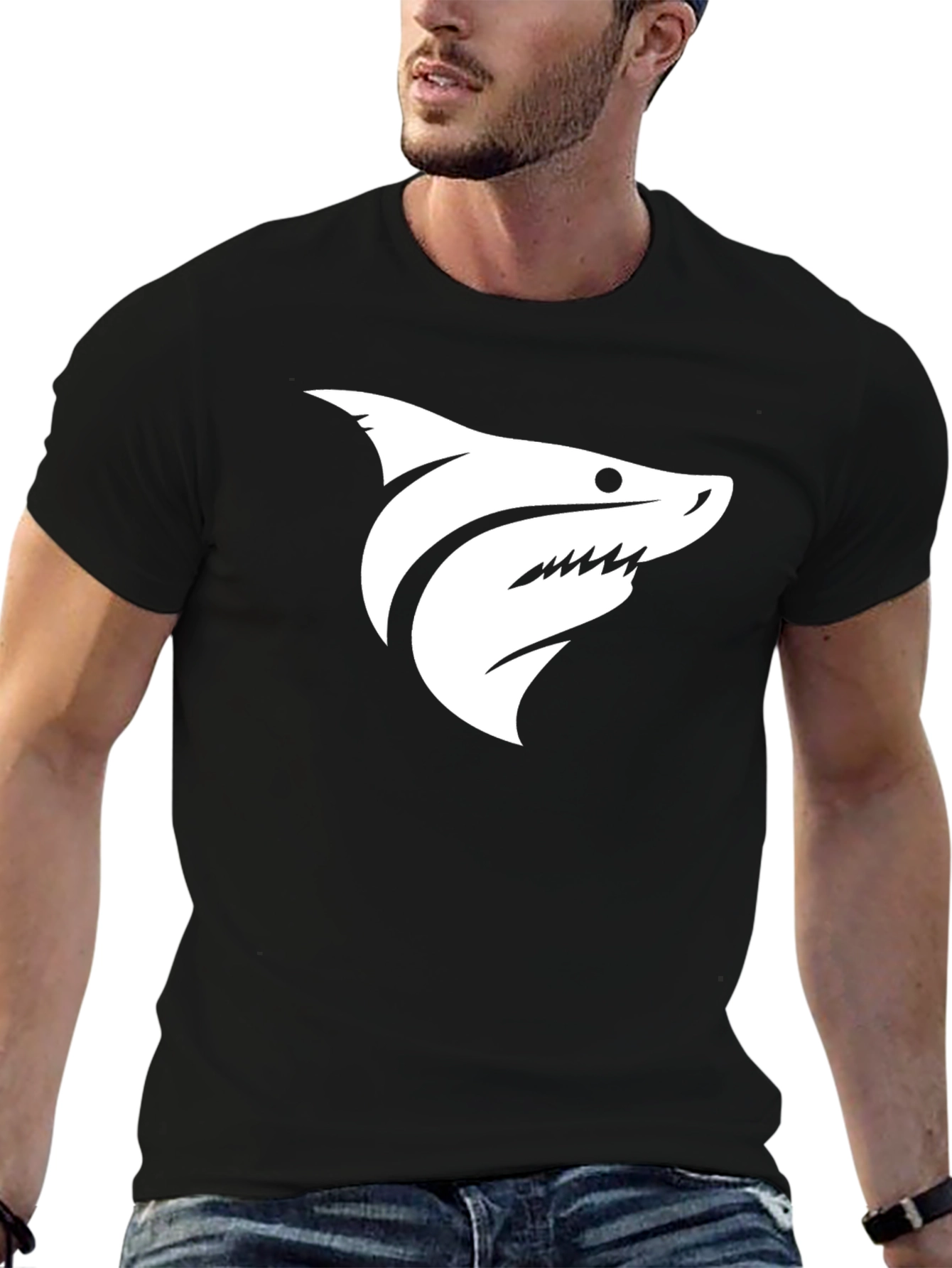Cool Shark Graphic Black T-Shirt