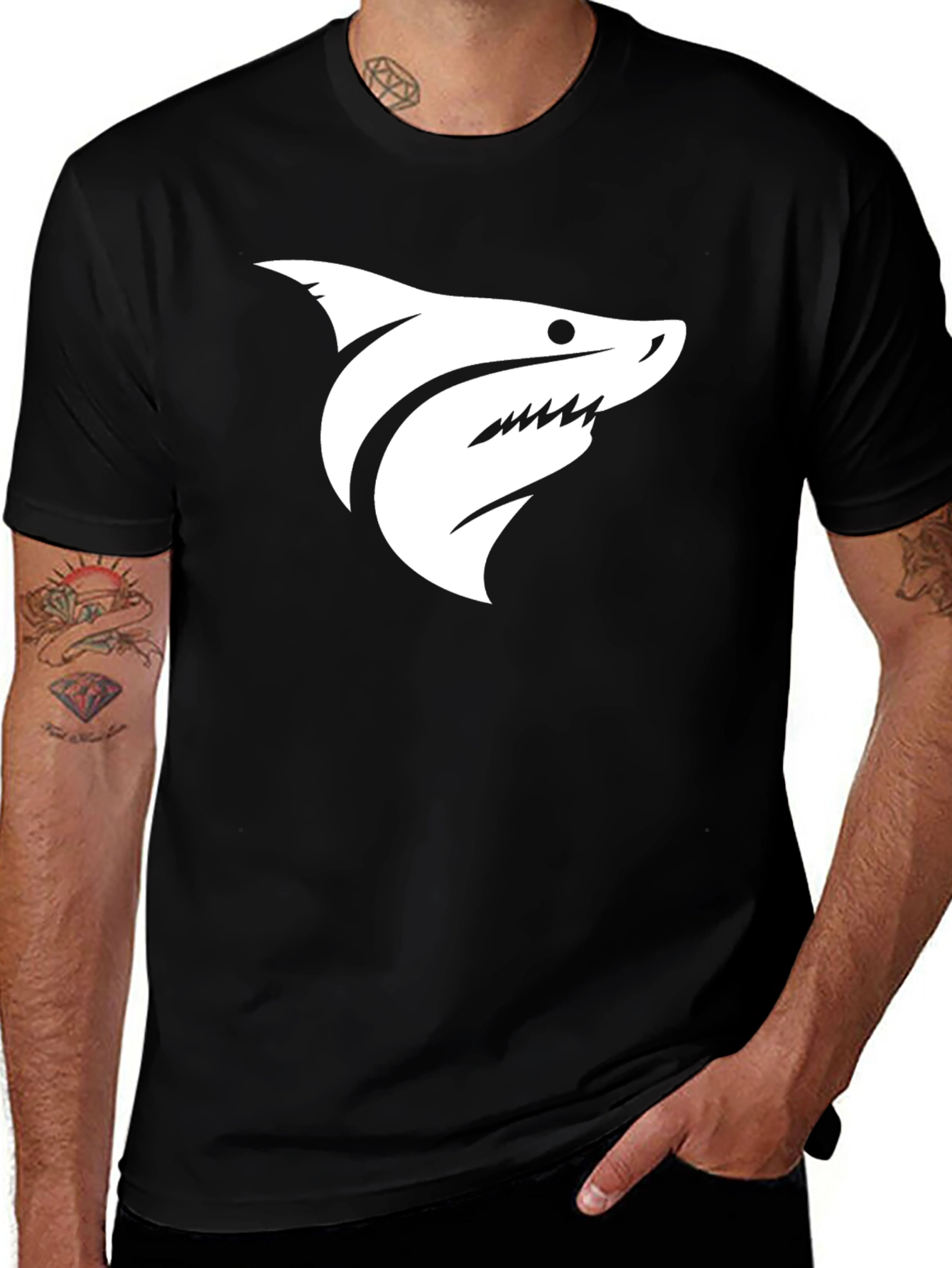 Cool Shark Graphic Black T-Shirt