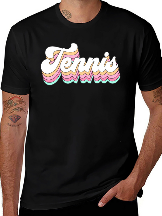 Retro Tennis Graphic T-Shirt - Vintage Style Tee