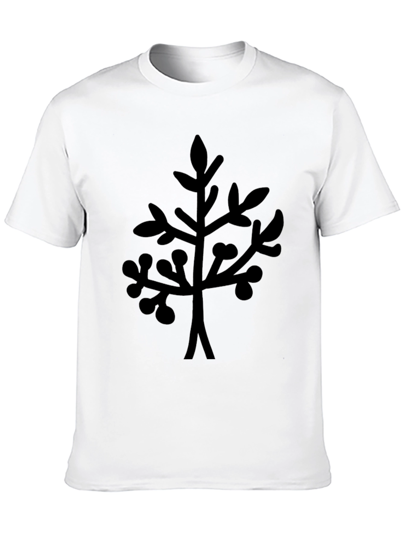 Black T-Shirt with Abstract Branch Design