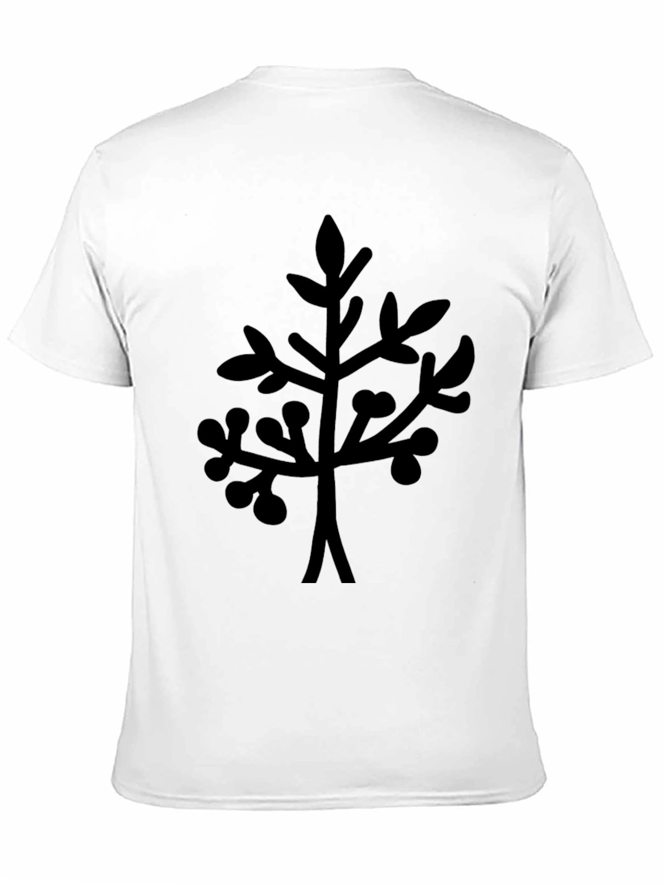 Black T-Shirt with Abstract Branch Design