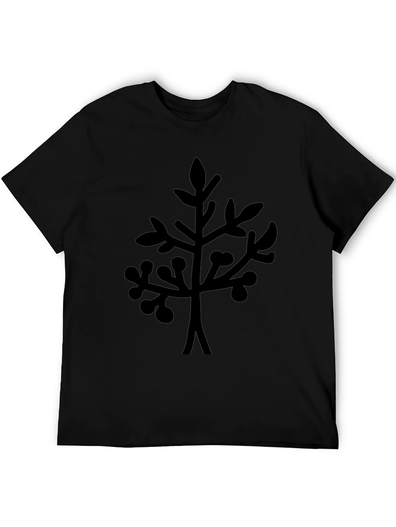 Black T-Shirt with Abstract Branch Design