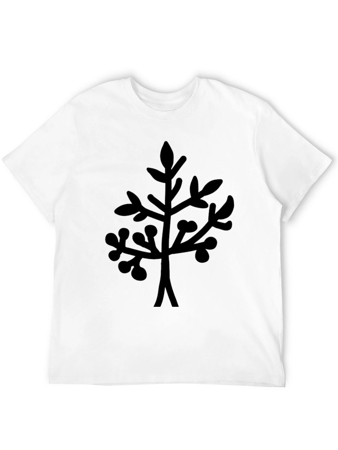 Black T-Shirt with Abstract Branch Design