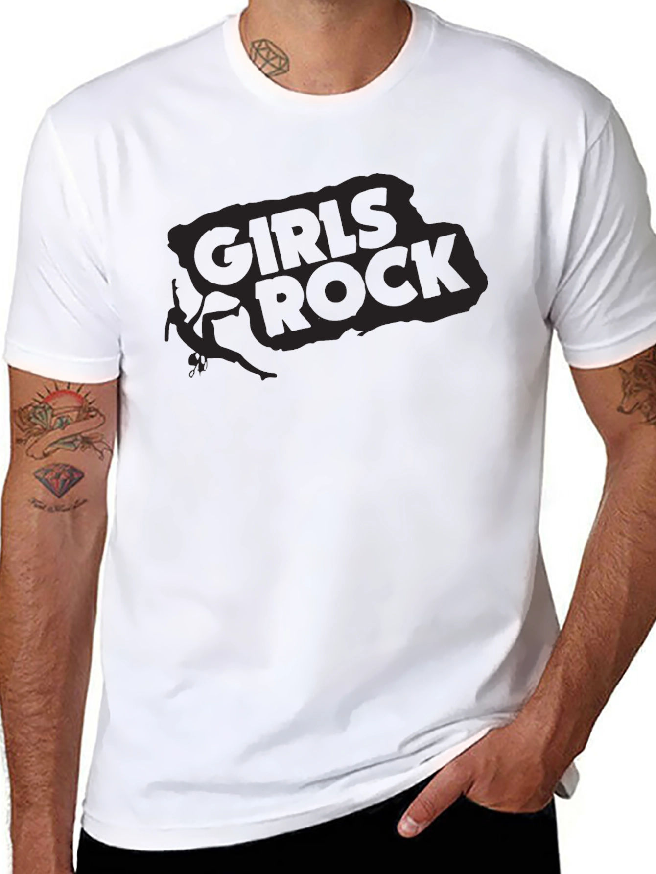 Girls Rock Graphic Tee - Black Cotton