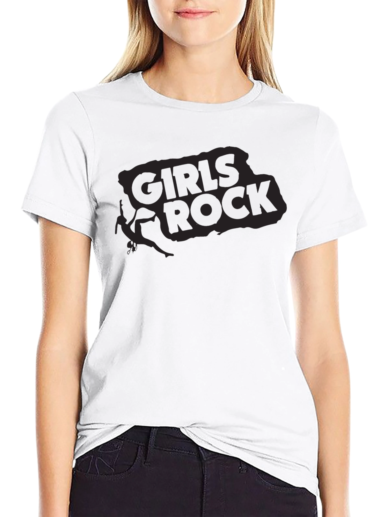 Girls Rock Graphic Tee - Black Cotton