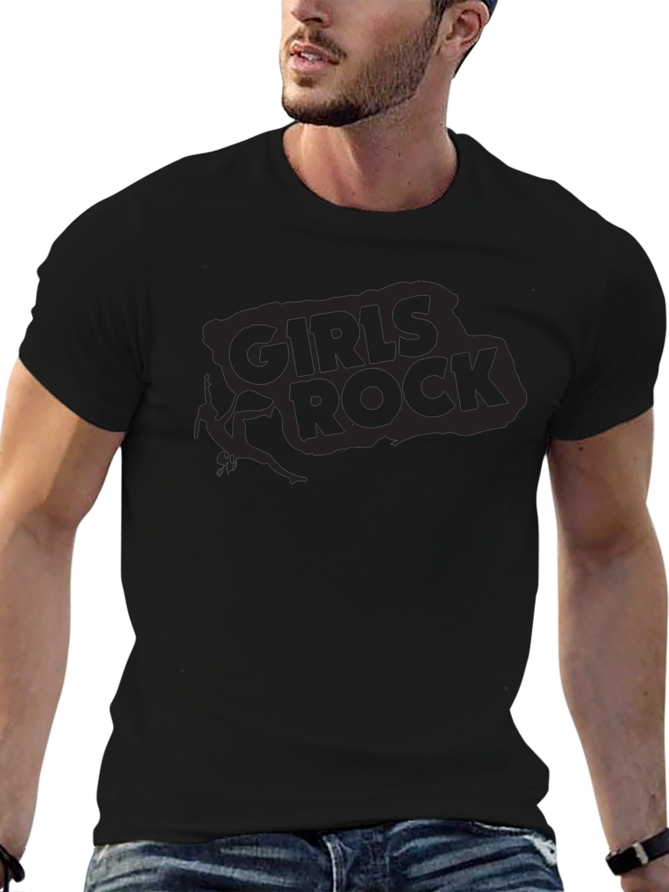 Girls Rock Graphic Tee - Black Cotton
