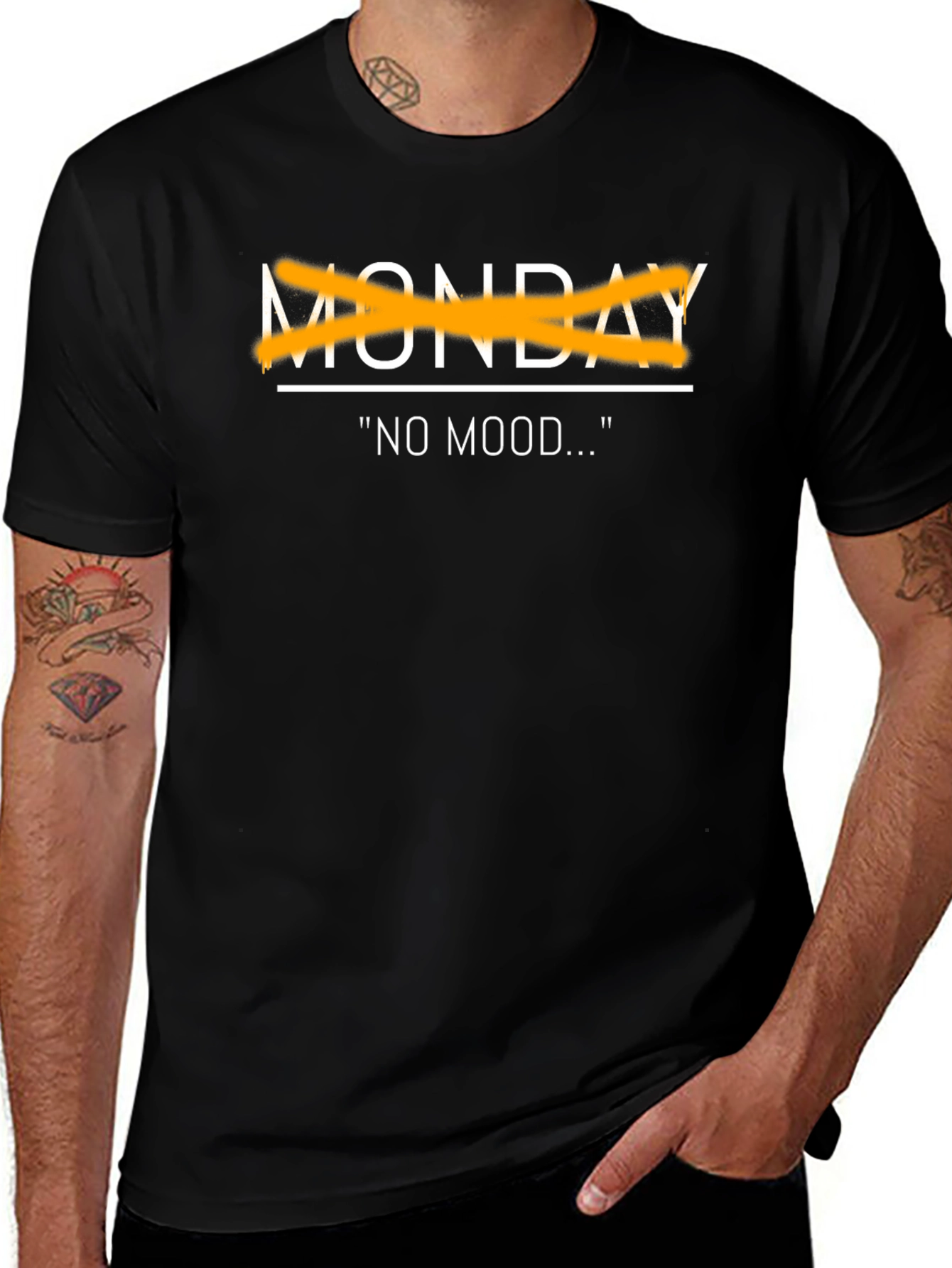 Monday No Mood Black Graphic Tee