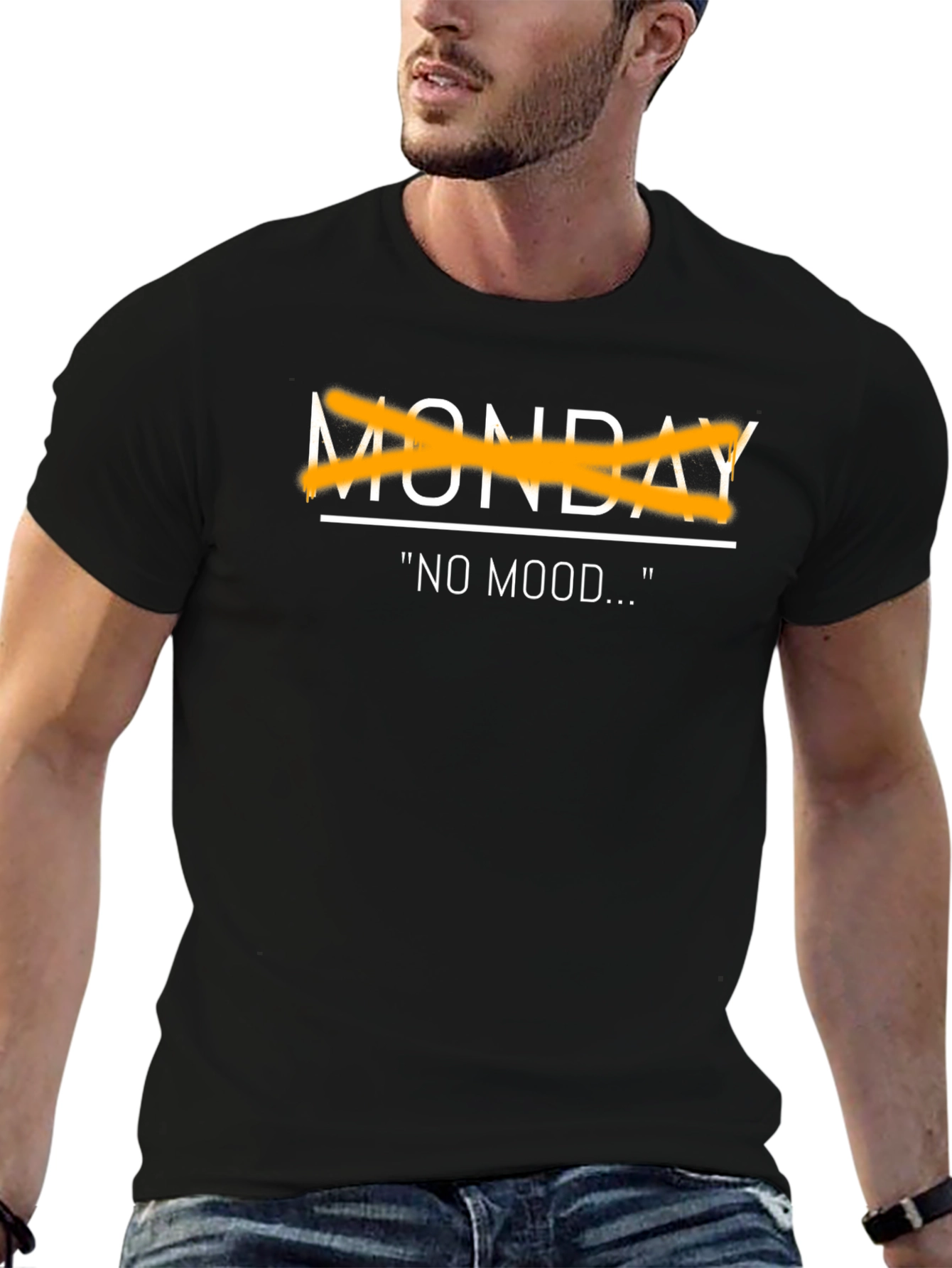 Monday No Mood Black Graphic Tee