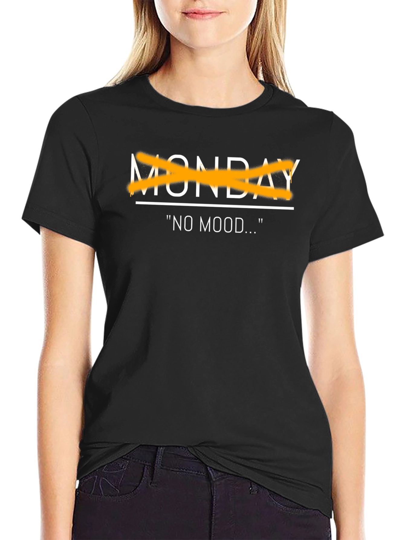Monday No Mood Black Graphic Tee