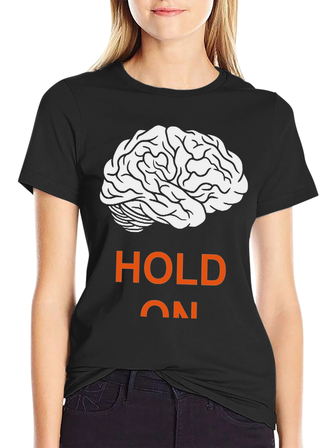 Hold On Brain T-Shirt - Mens Graphic Tee