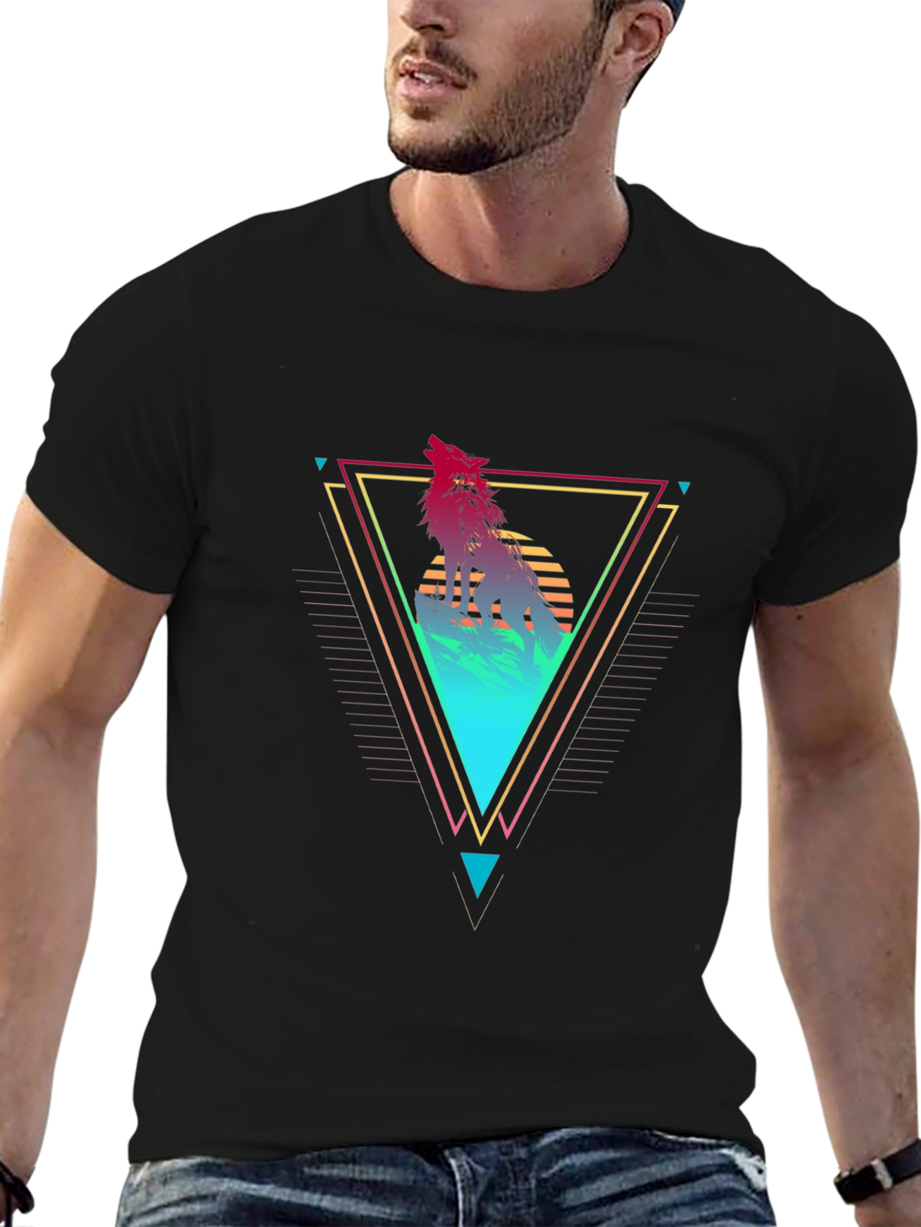 Geometric Wolf Graphic Tee