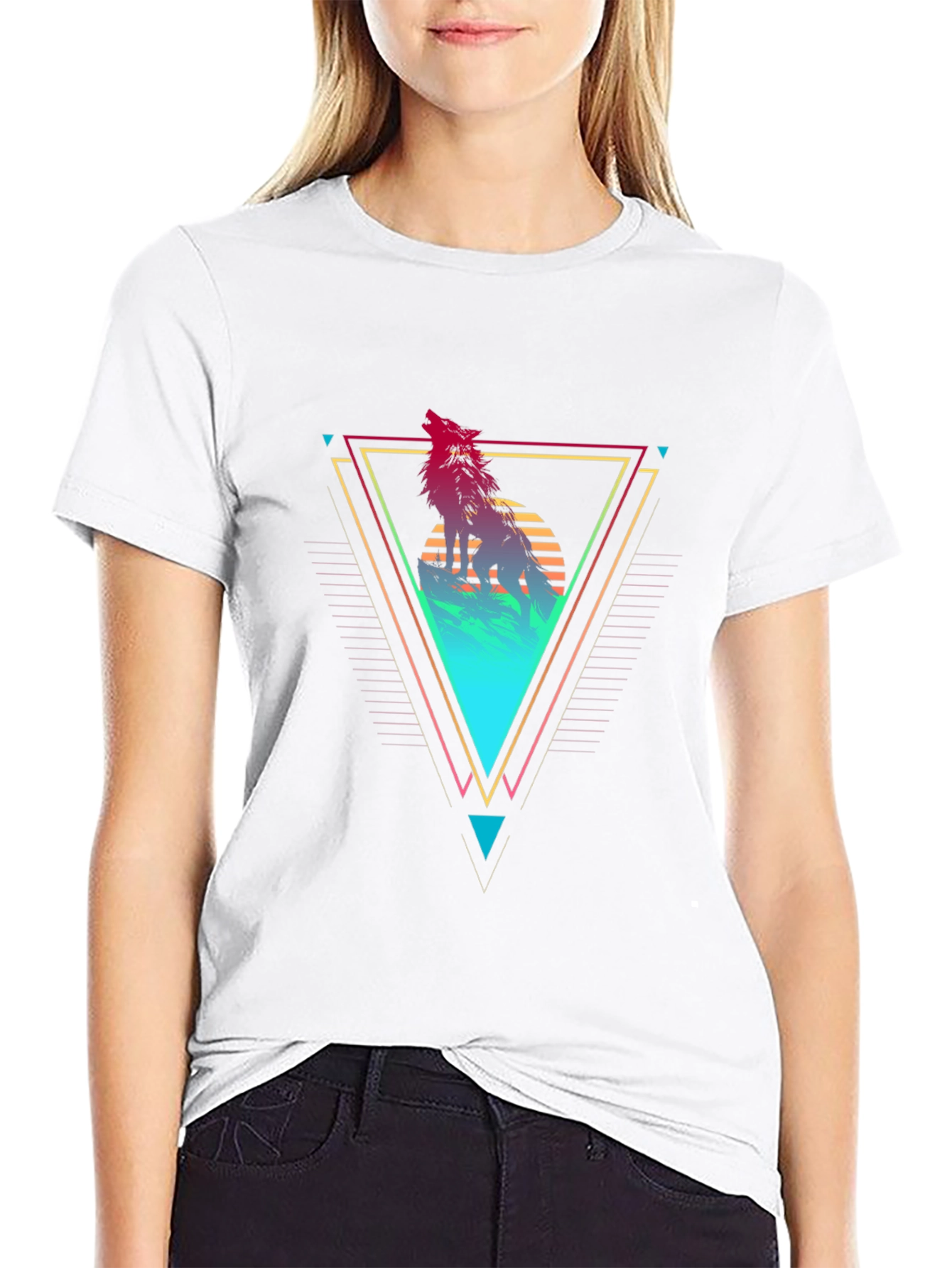 Geometric Wolf Graphic Tee