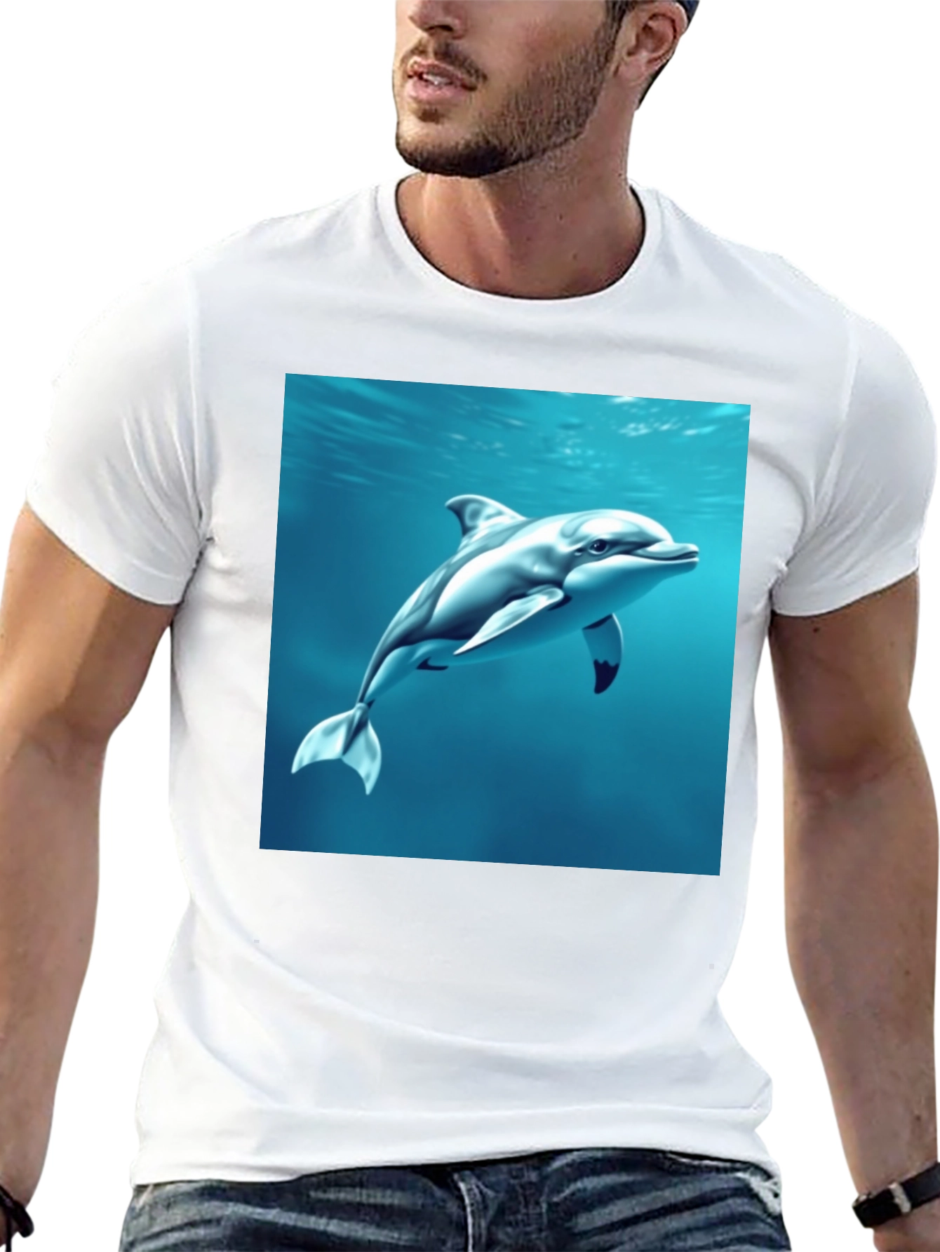 Dolphin Graphic Tee - Mens Black T-Shirt