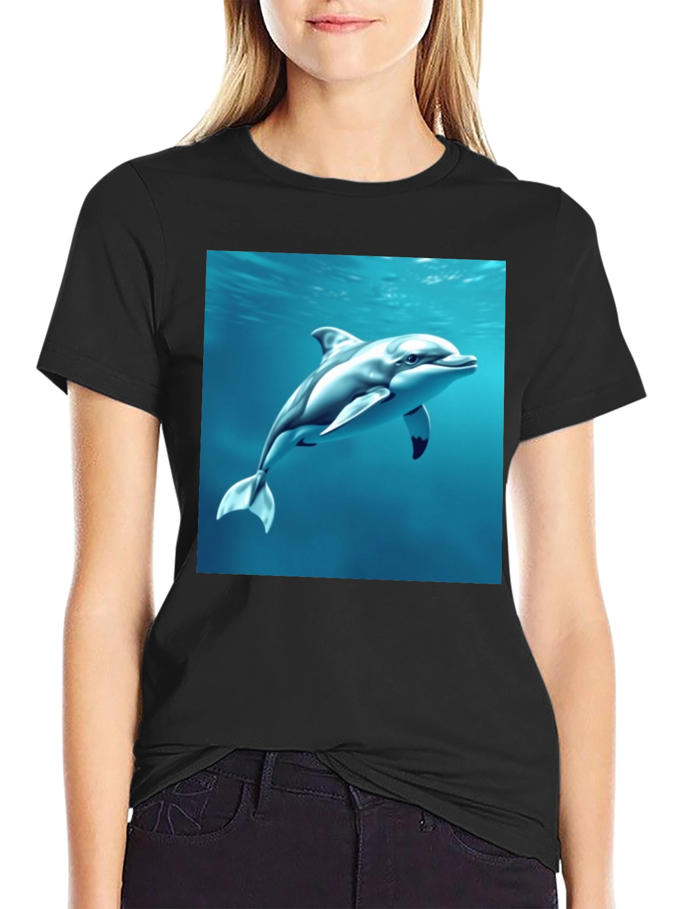 Dolphin Graphic Tee - Mens Black T-Shirt