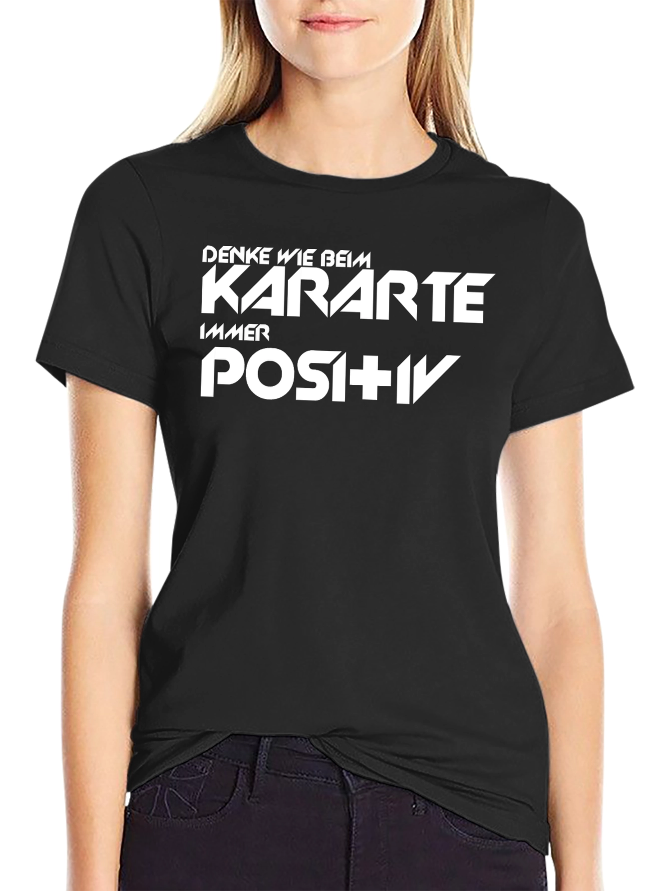 Black T-Shirt with Motivational German Text