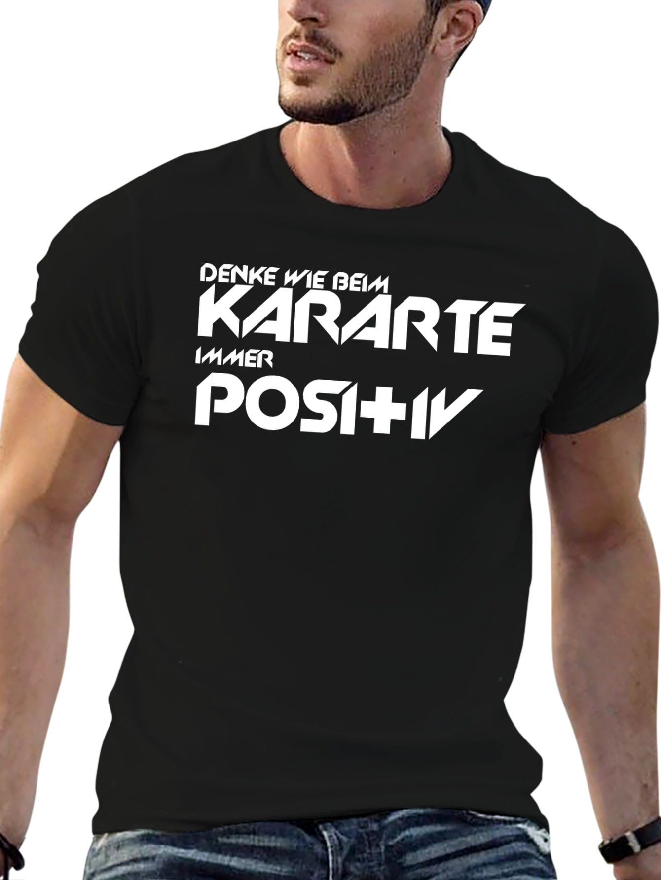 Black T-Shirt with Motivational German Text