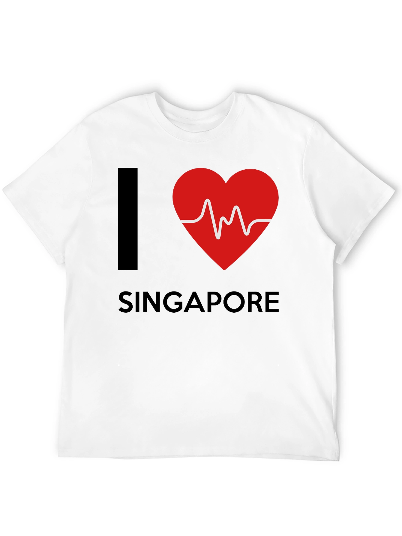 I Love Singapore T-Shirt - Heartbeat Design