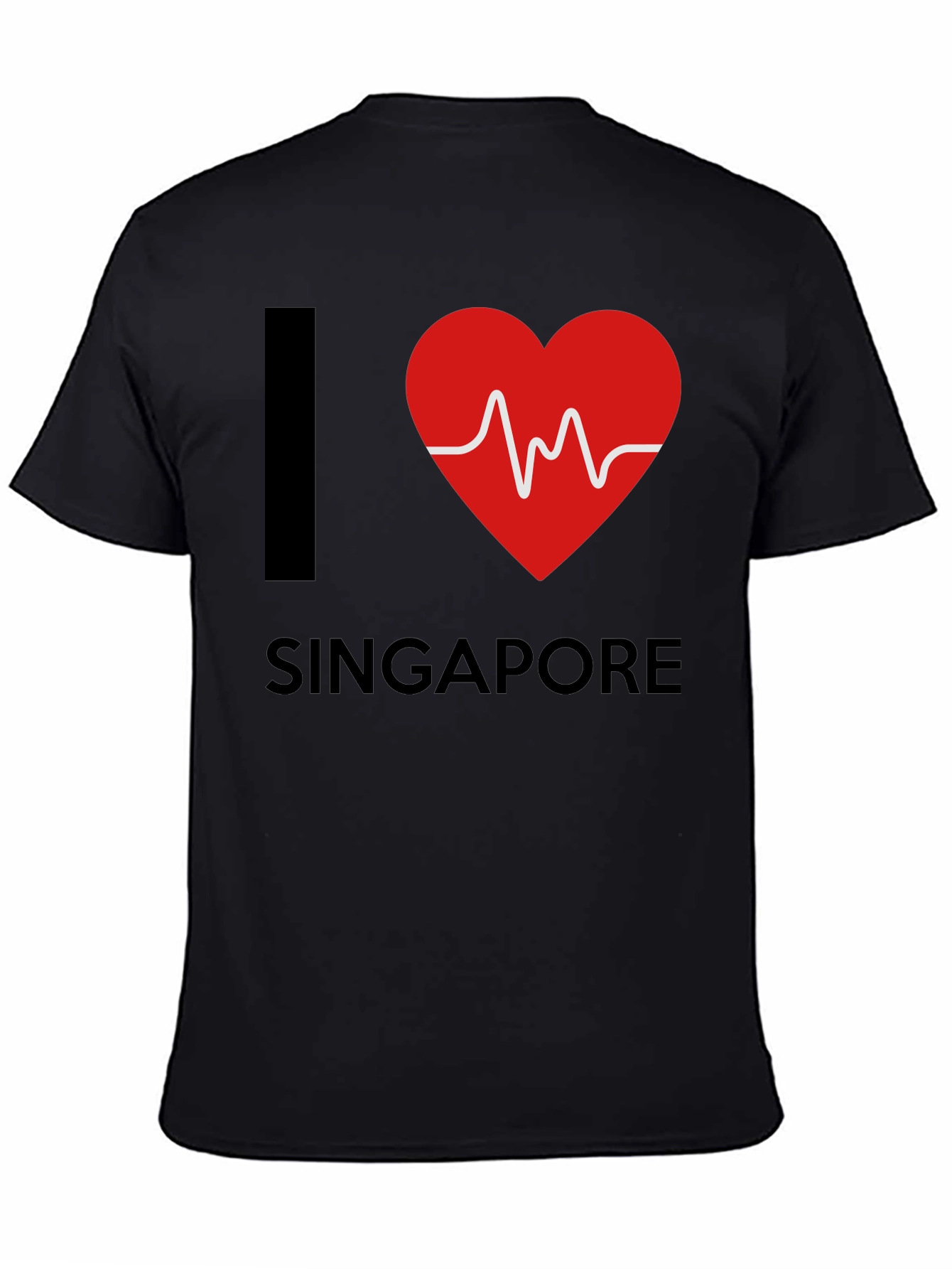 I Love Singapore T-Shirt - Heartbeat Design