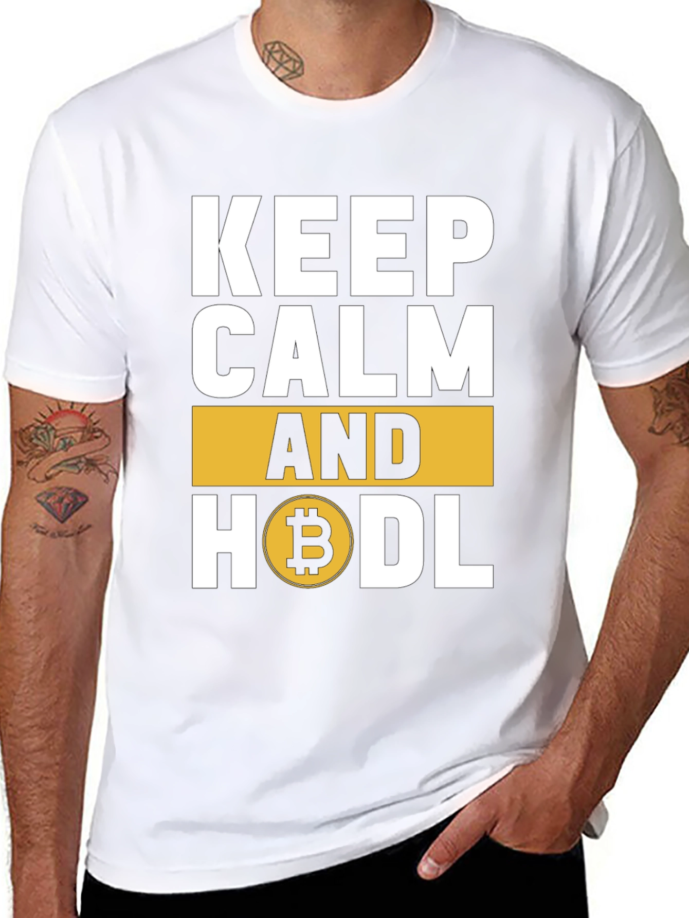 Keep Calm and HODL Bitcoin Crypto T-Shirt