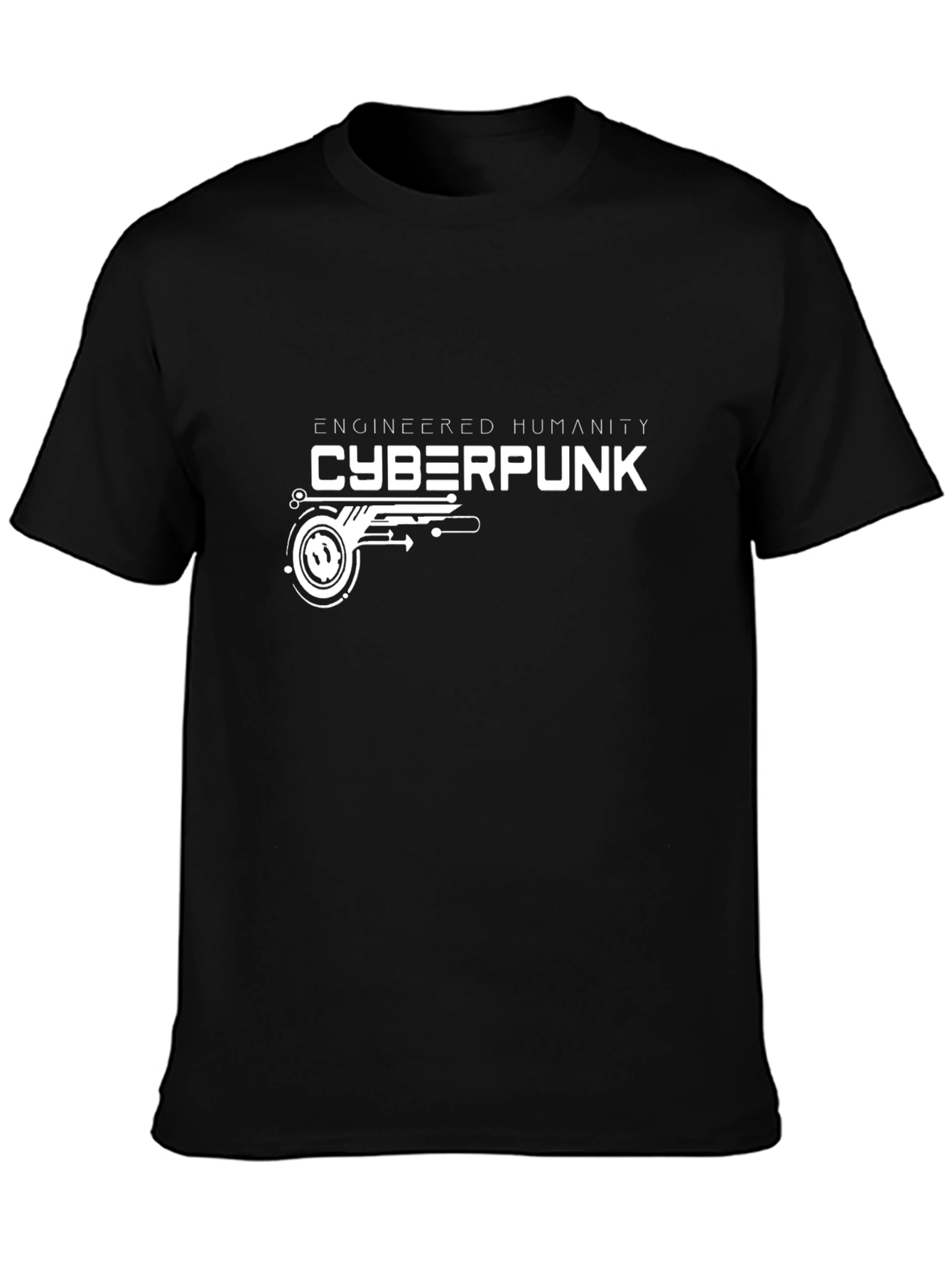 Cyberpunk Graphic Tee - Engineered Humanity Design
