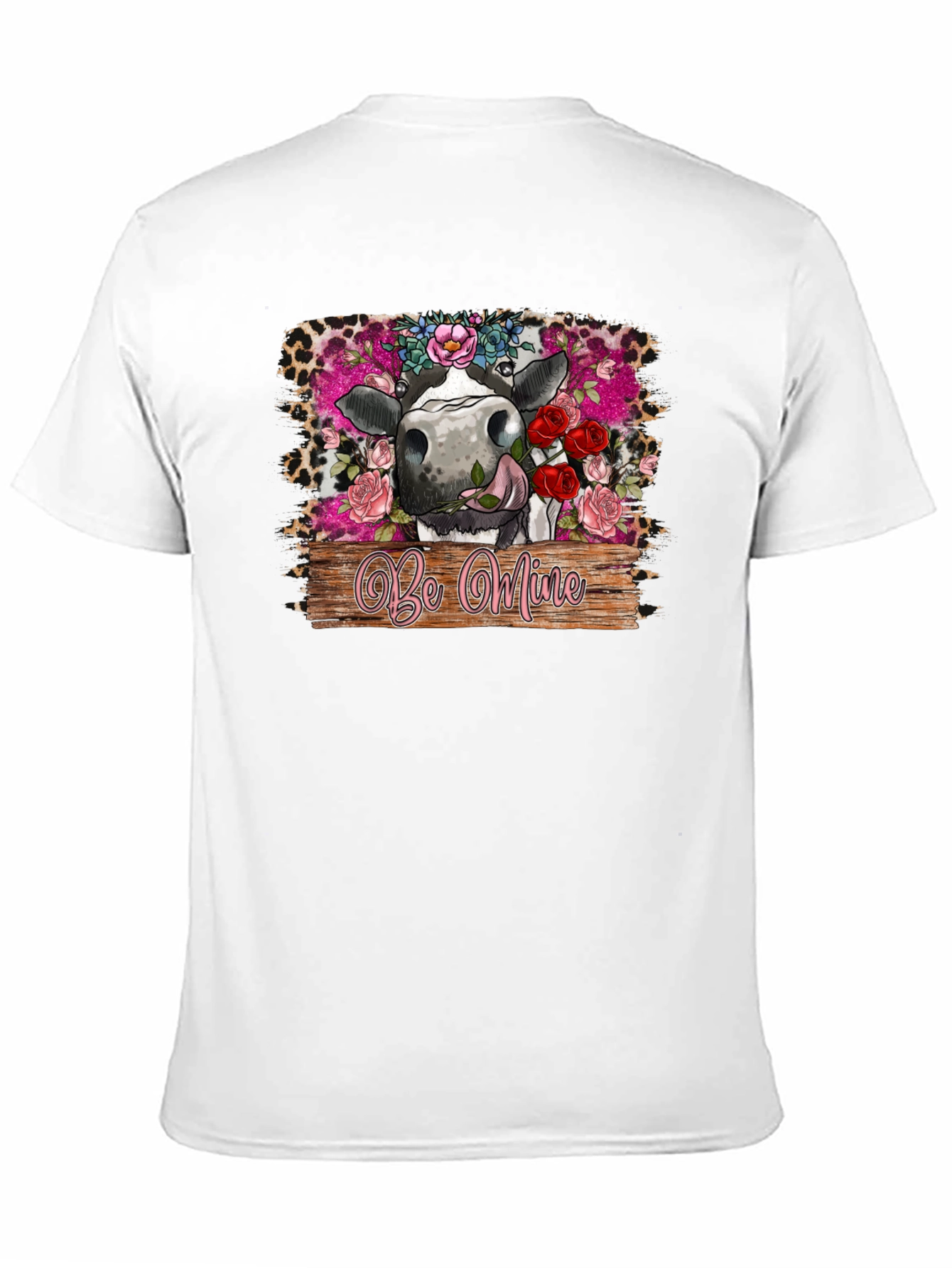 Be Mine Cow Valentines Day Black T-Shirt