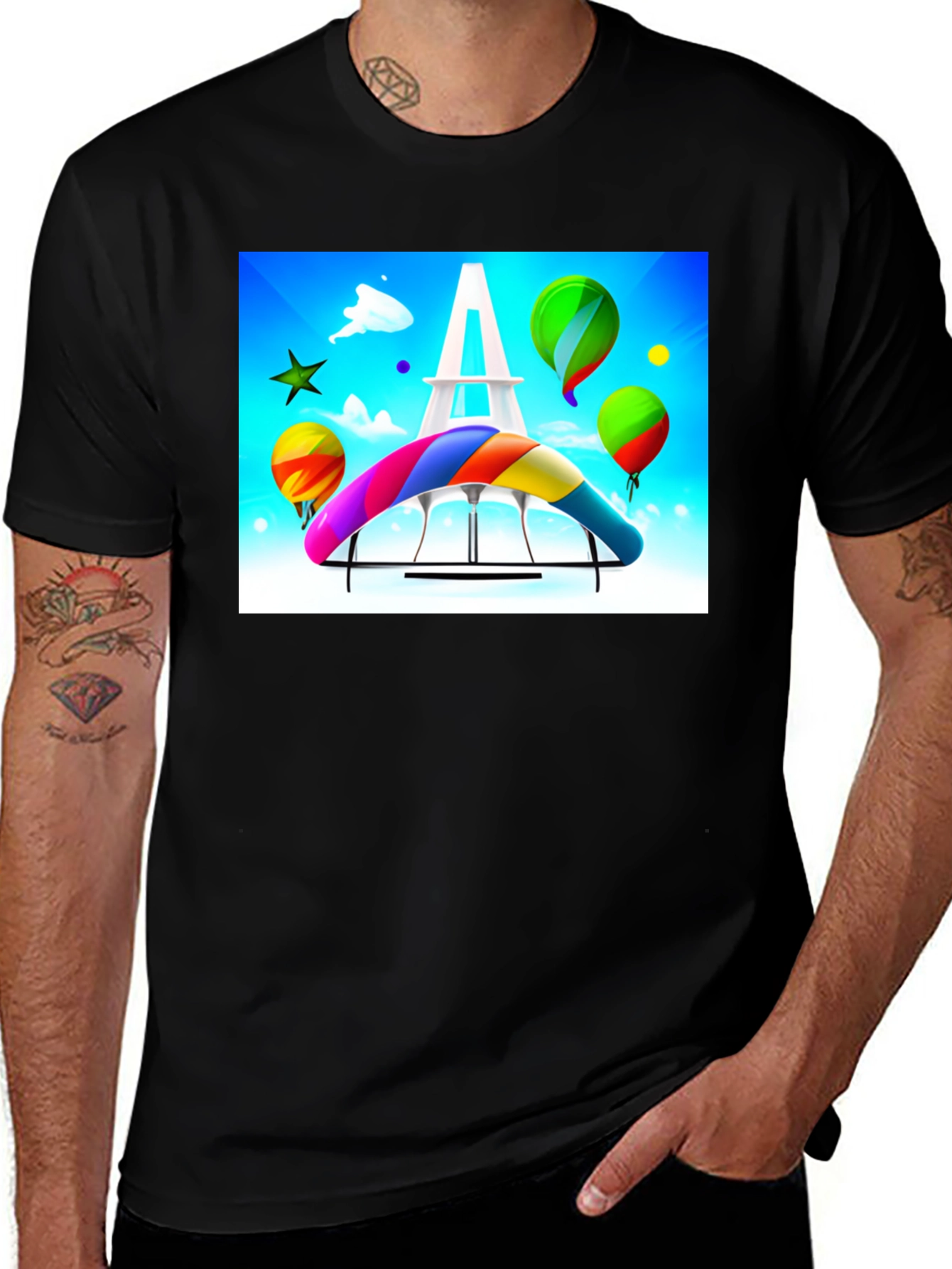 Paris Rainbow Hang Gliding T-Shirt