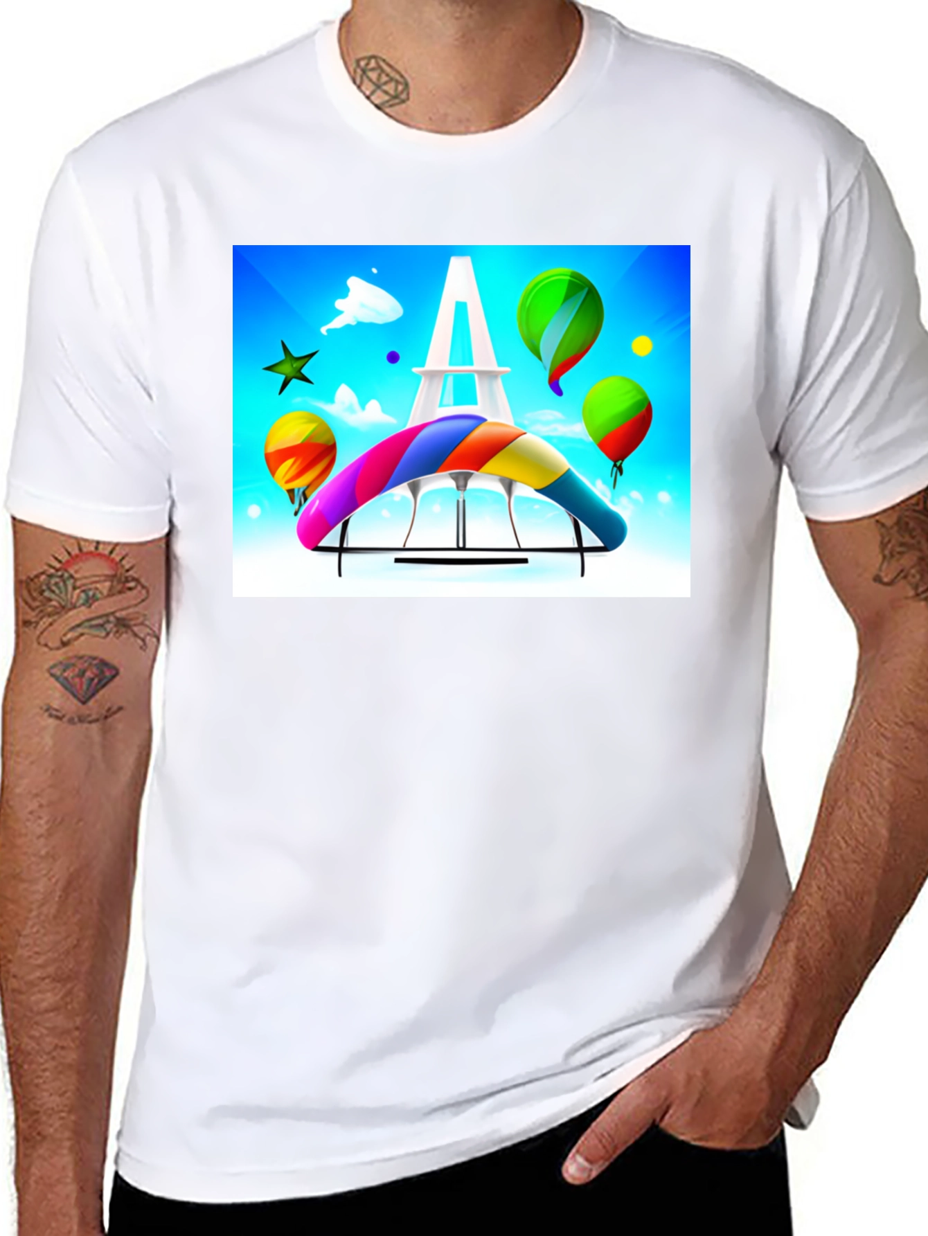 Paris Rainbow Hang Gliding T-Shirt