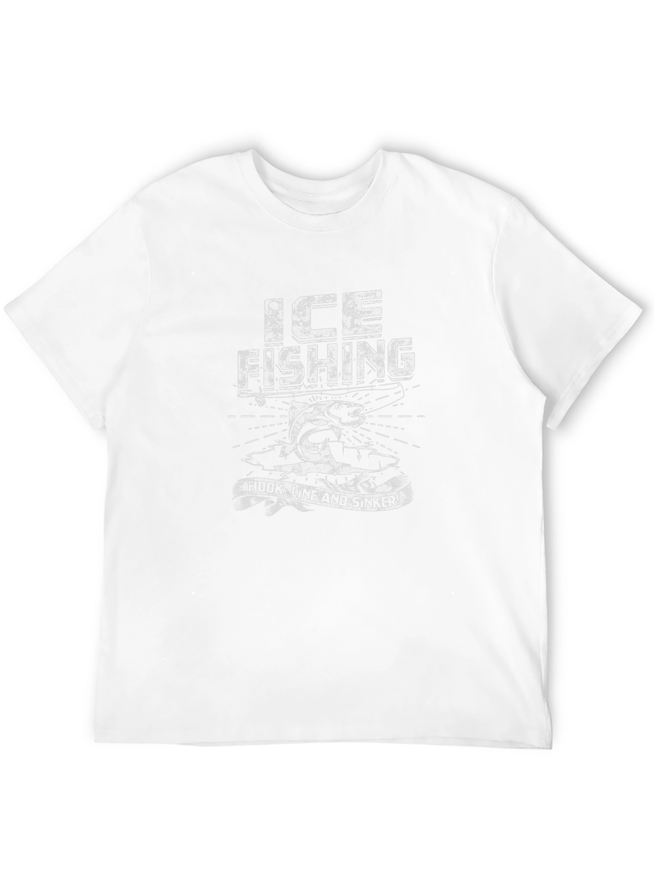 Ice Fishing Hook Line and Sinker T-Shirt