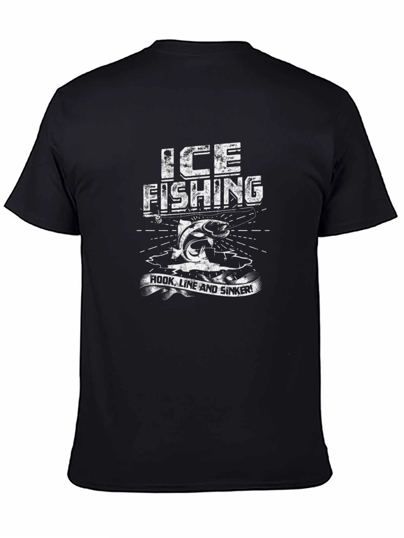 Ice Fishing Hook Line and Sinker T-Shirt