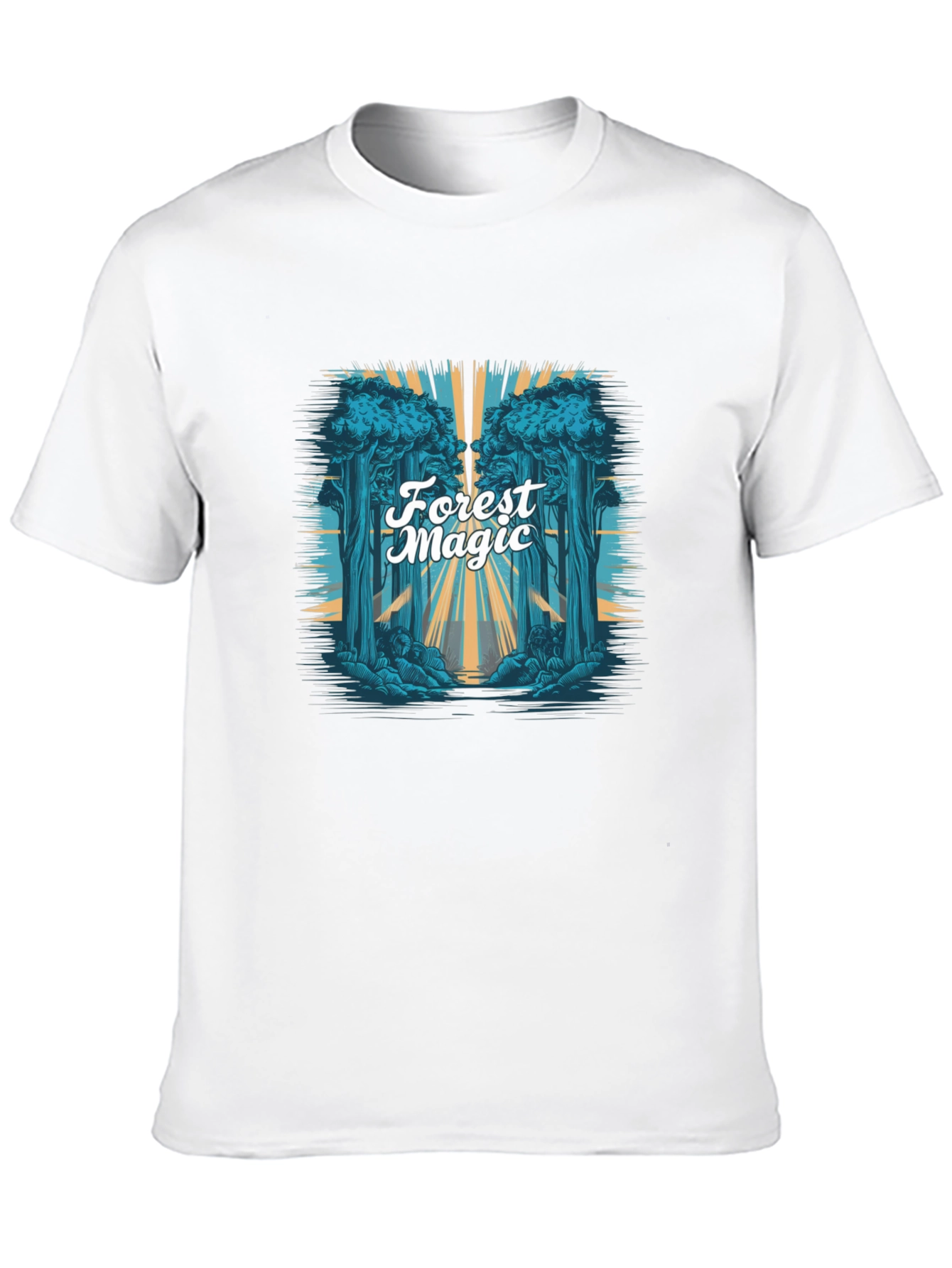 Forest Magic Graphic Tee - Black Cotton T-Shirt