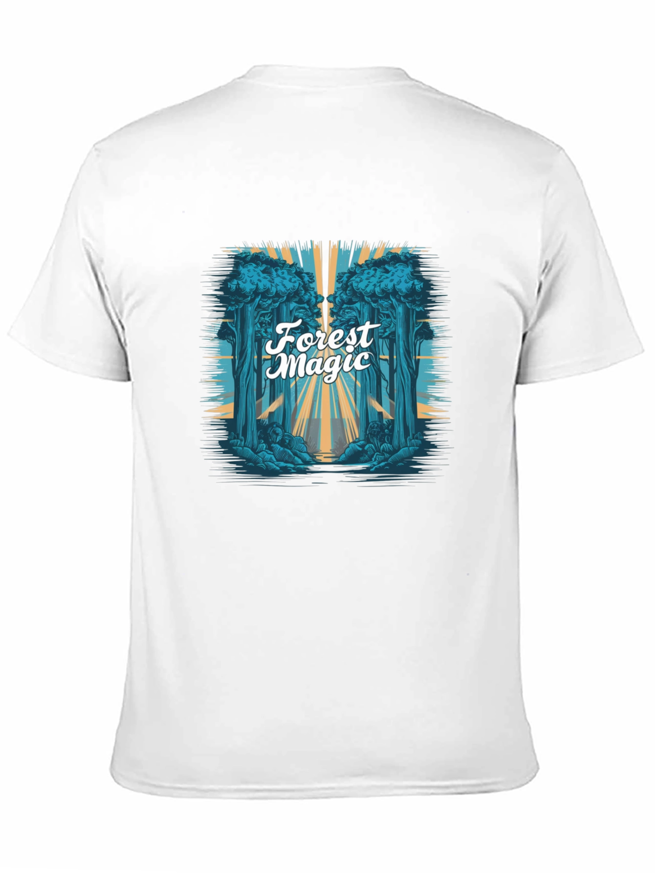 Forest Magic Graphic Tee - Black Cotton T-Shirt