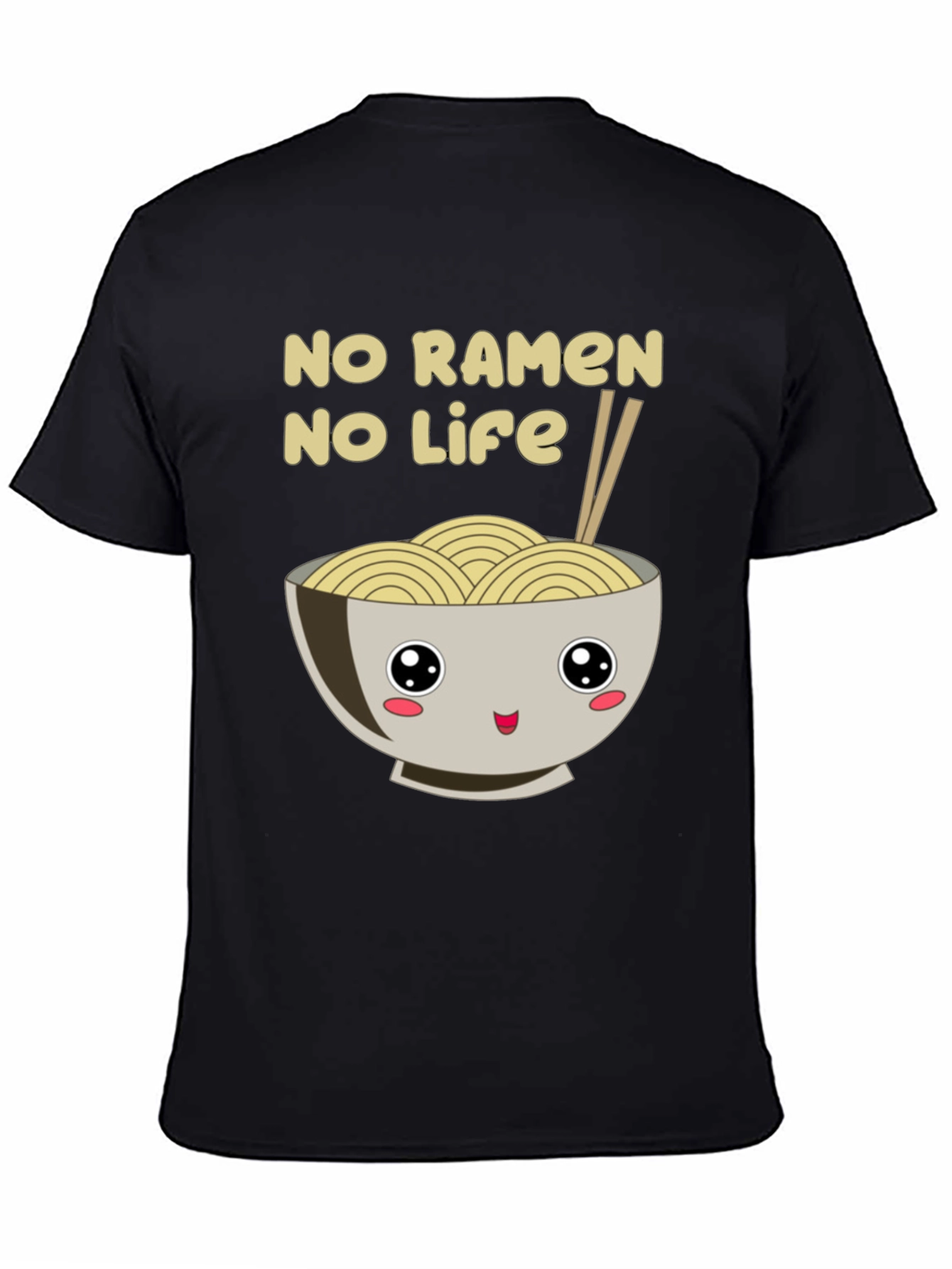 No Ramen No Life Black T-Shirt