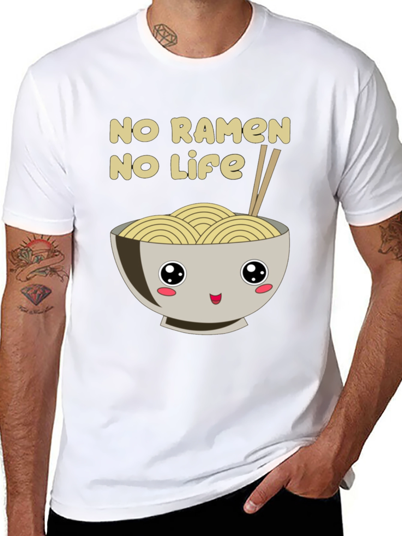 No Ramen No Life Black T-Shirt