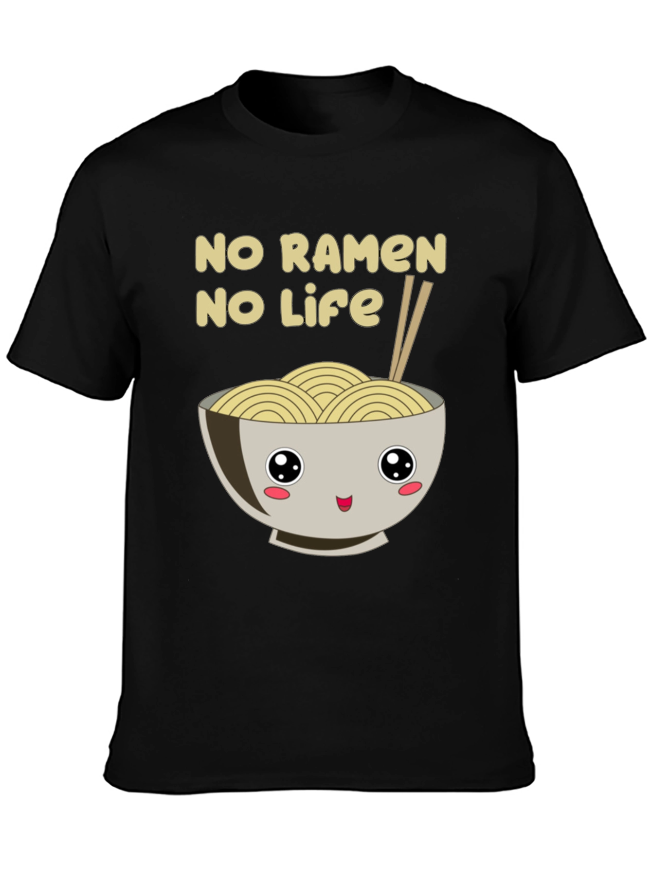 No Ramen No Life Black T-Shirt