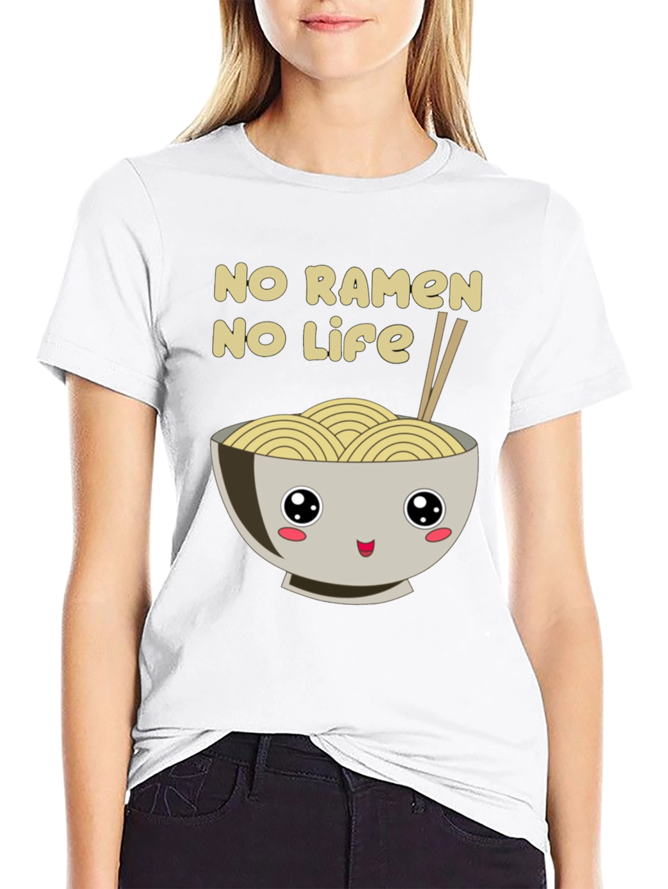 No Ramen No Life Black T-Shirt