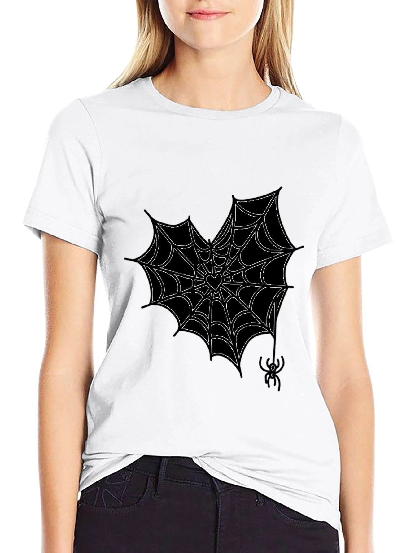 Gothic Spiderweb Heart T-Shirt