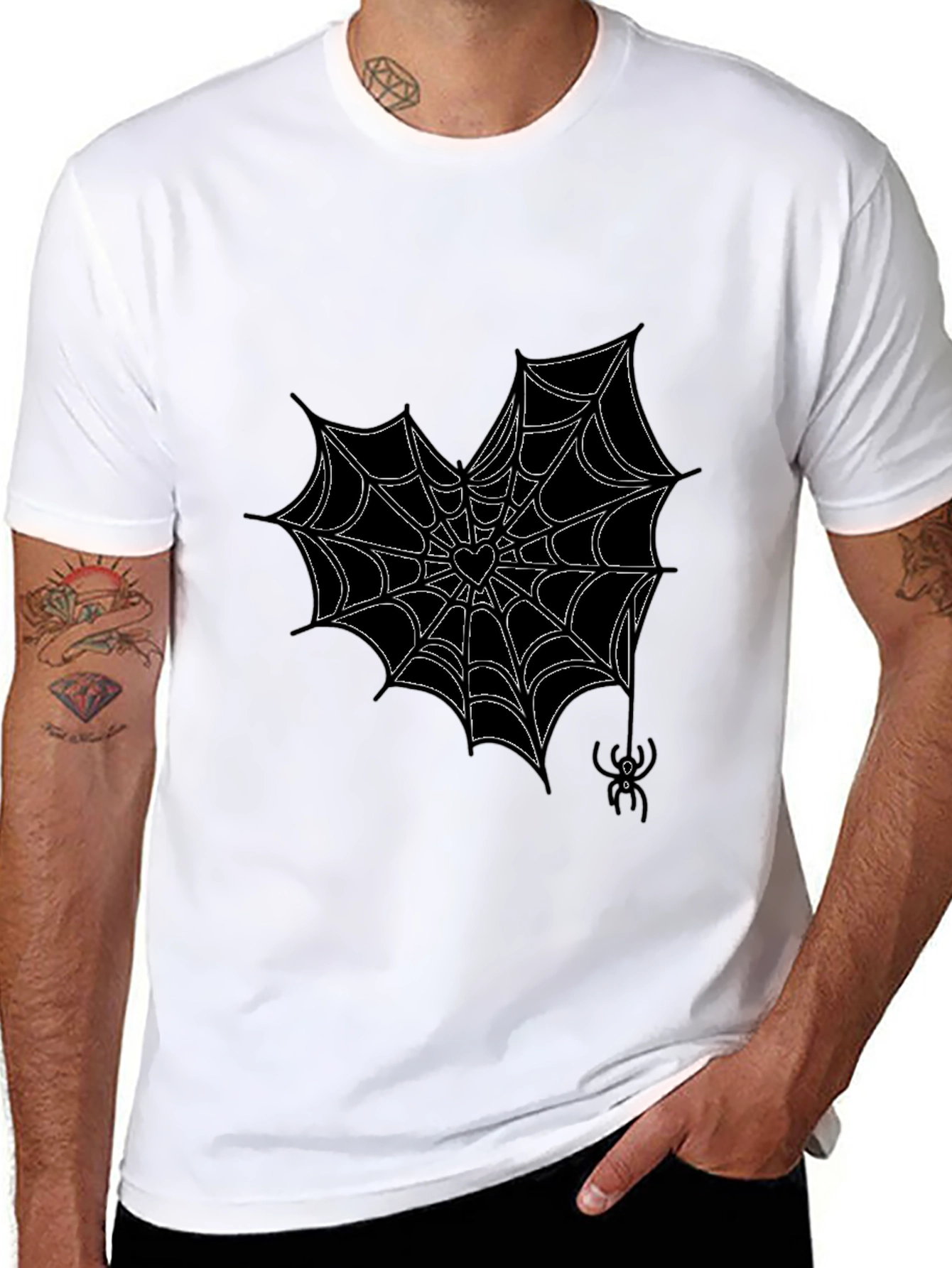 Gothic Spiderweb Heart T-Shirt