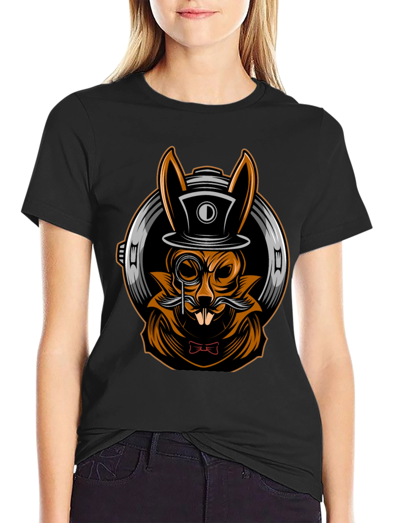 Gentleman Rabbit T-Shirt - Steampunk Style