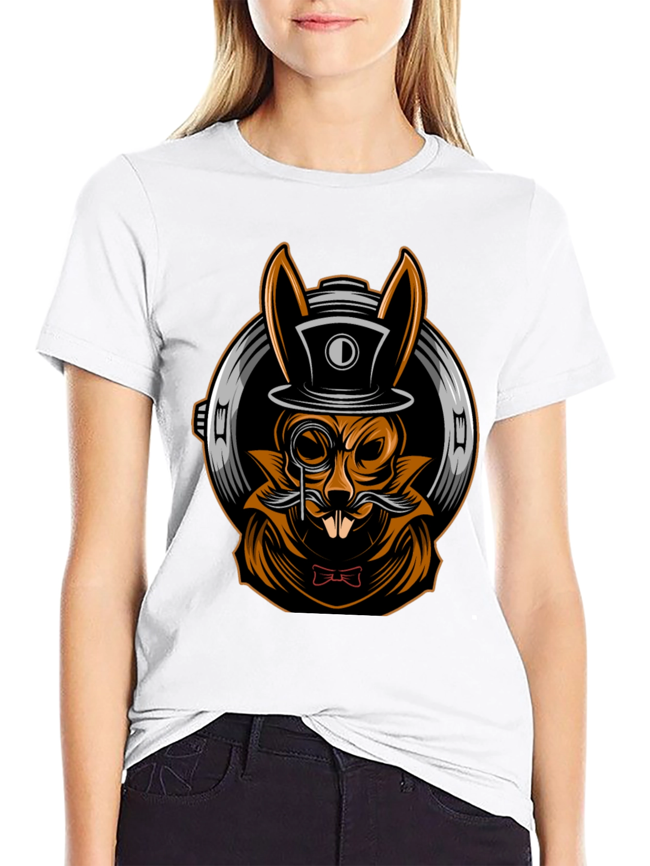 Gentleman Rabbit T-Shirt - Steampunk Style