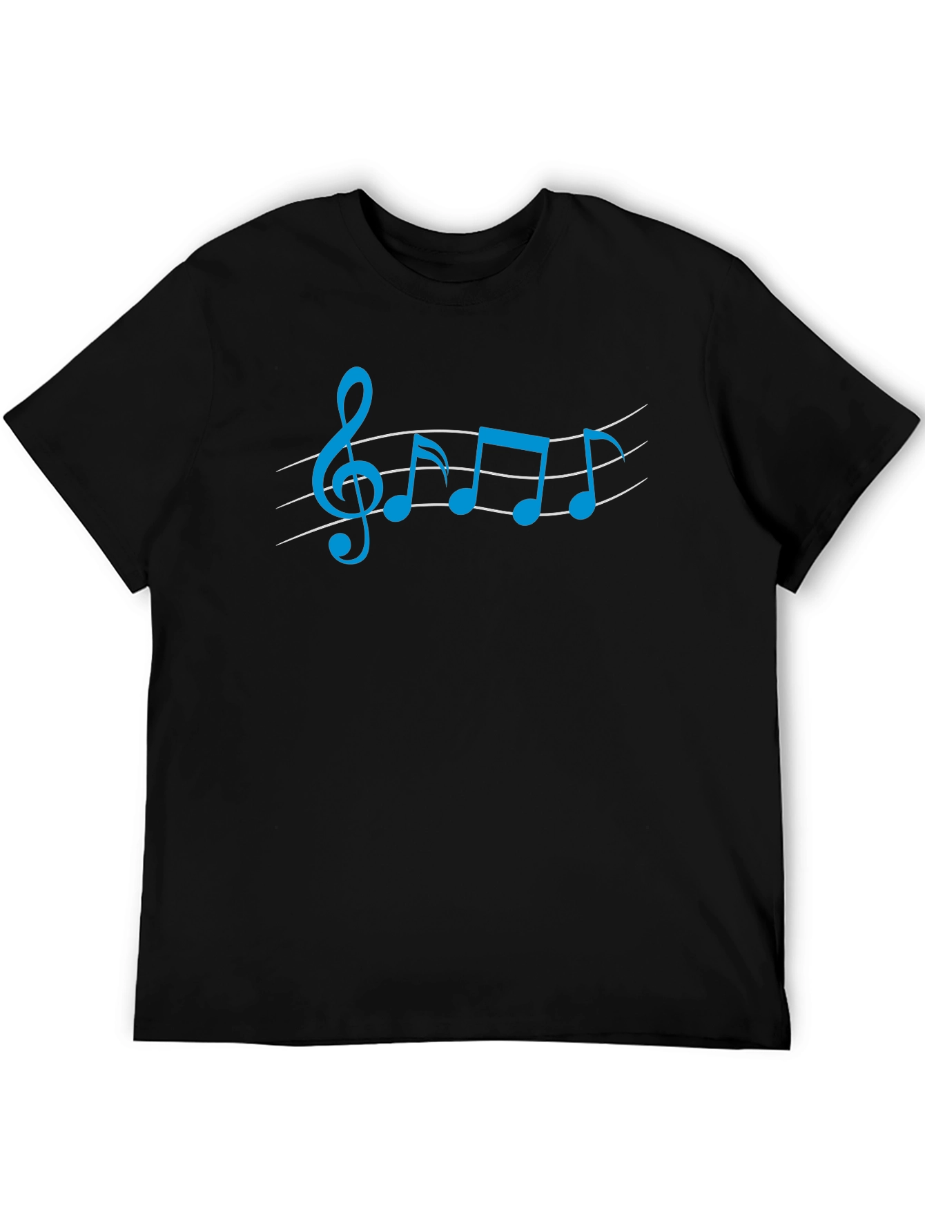 Musical Note Graphic Tee - Black Cotton Shirt