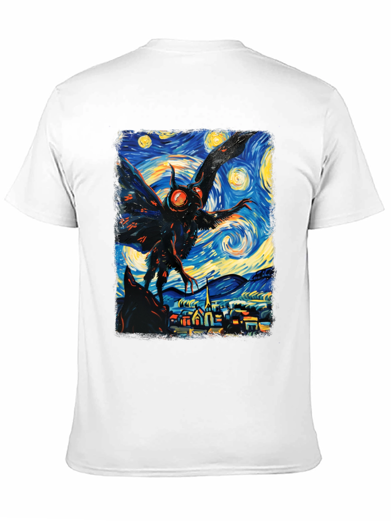 Starry Night Mothman Graphic Tee