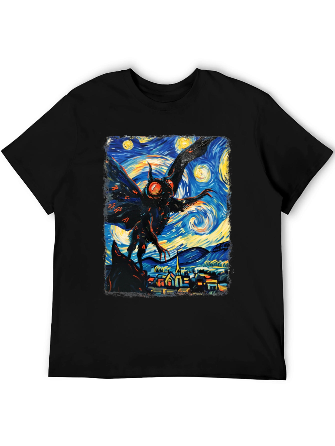 Starry Night Mothman Graphic Tee