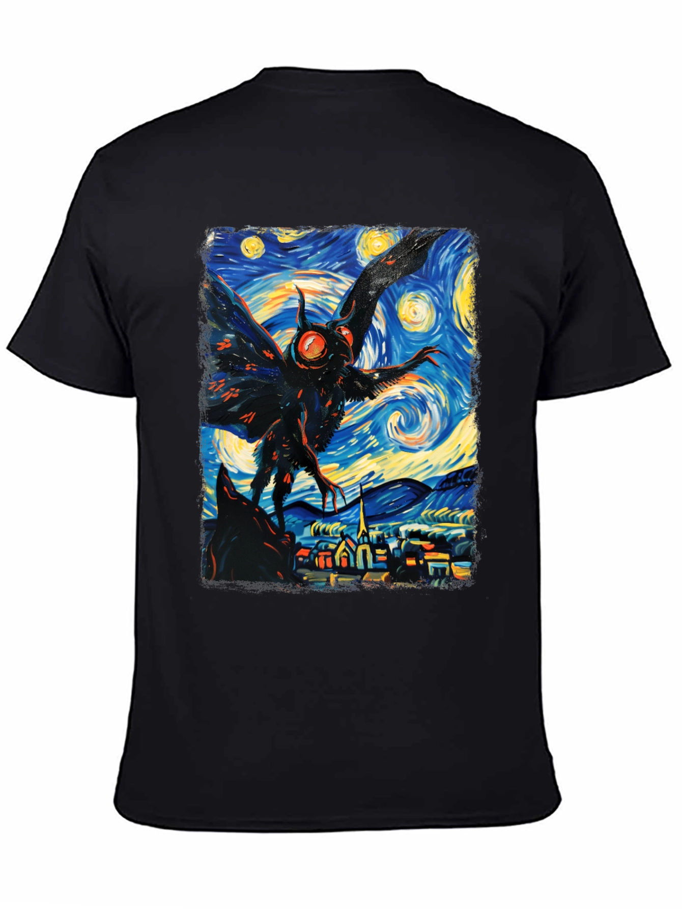Starry Night Mothman Graphic Tee