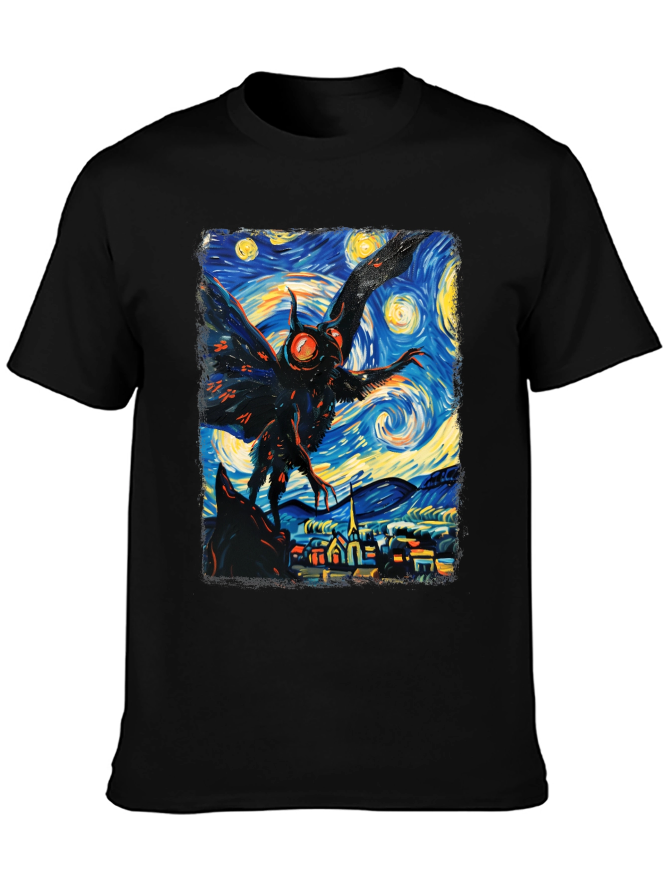 Starry Night Mothman Graphic Tee