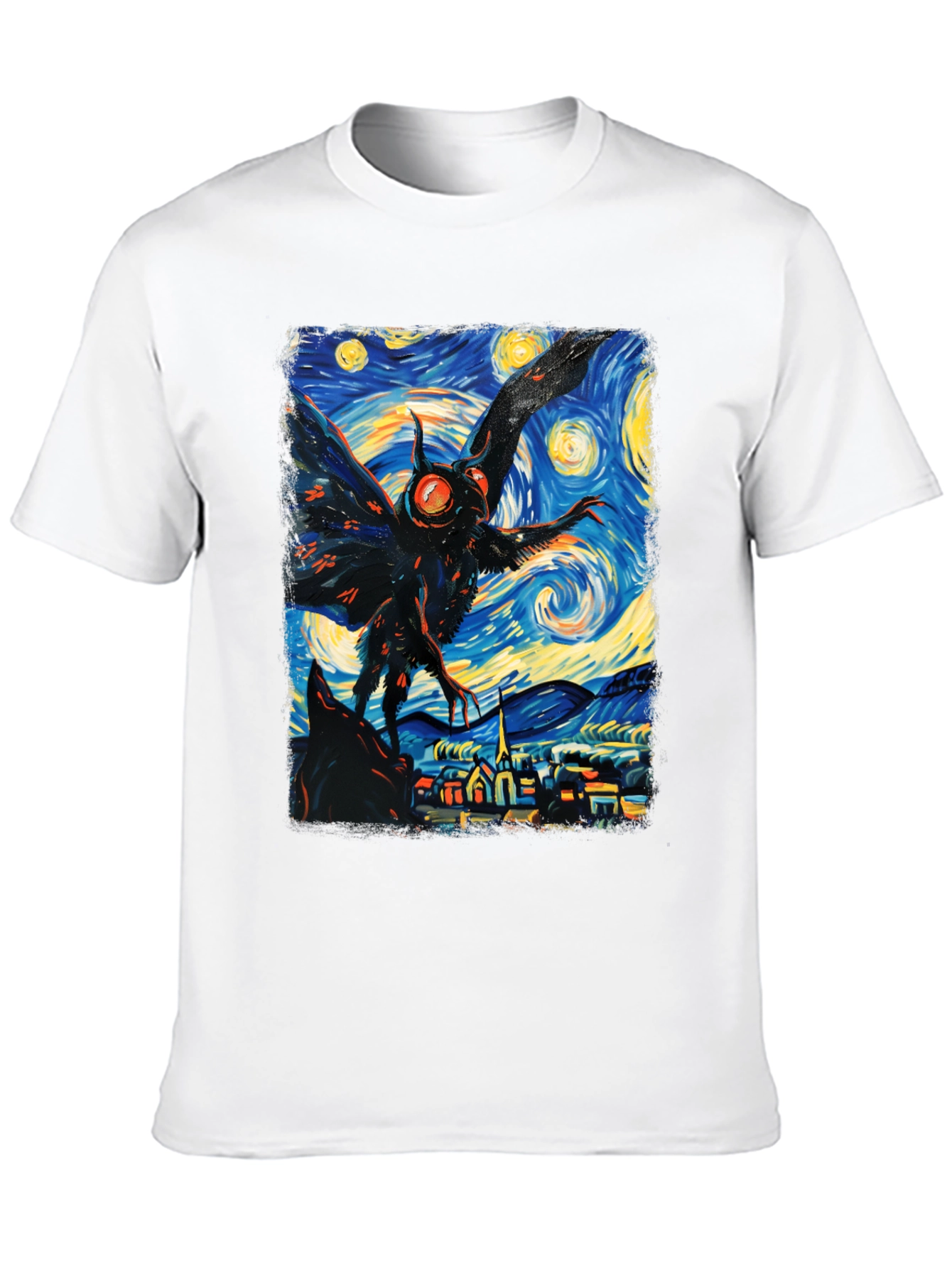 Starry Night Mothman Graphic Tee