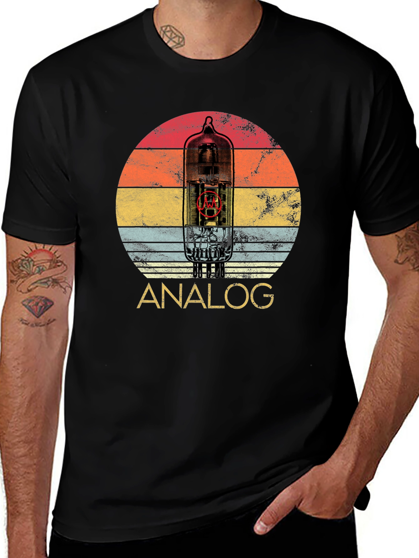 Analog Tube Circuit Black T-Shirt