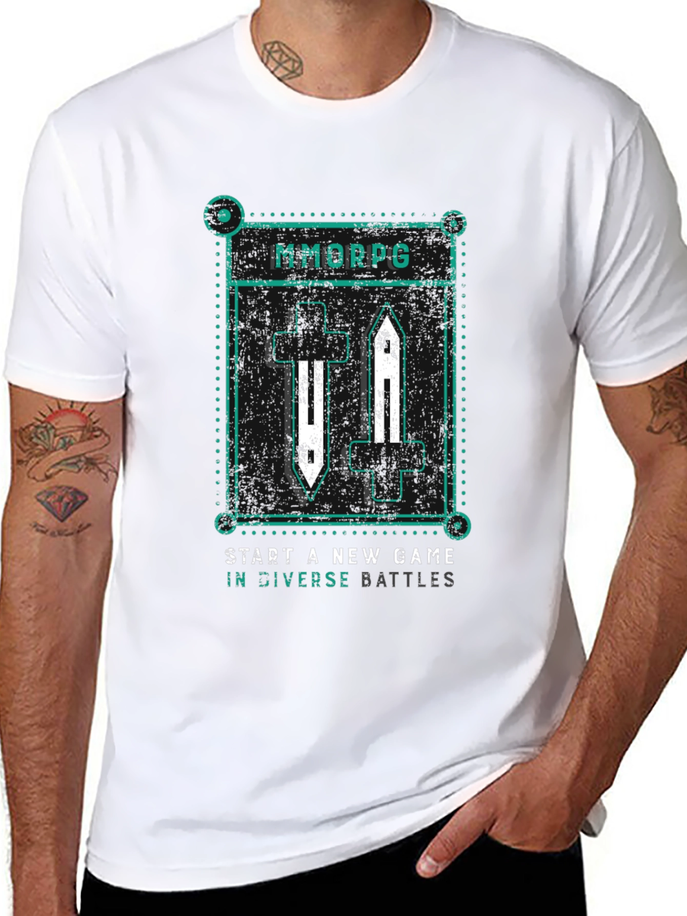 MMORPG Game Start Black T-Shirt