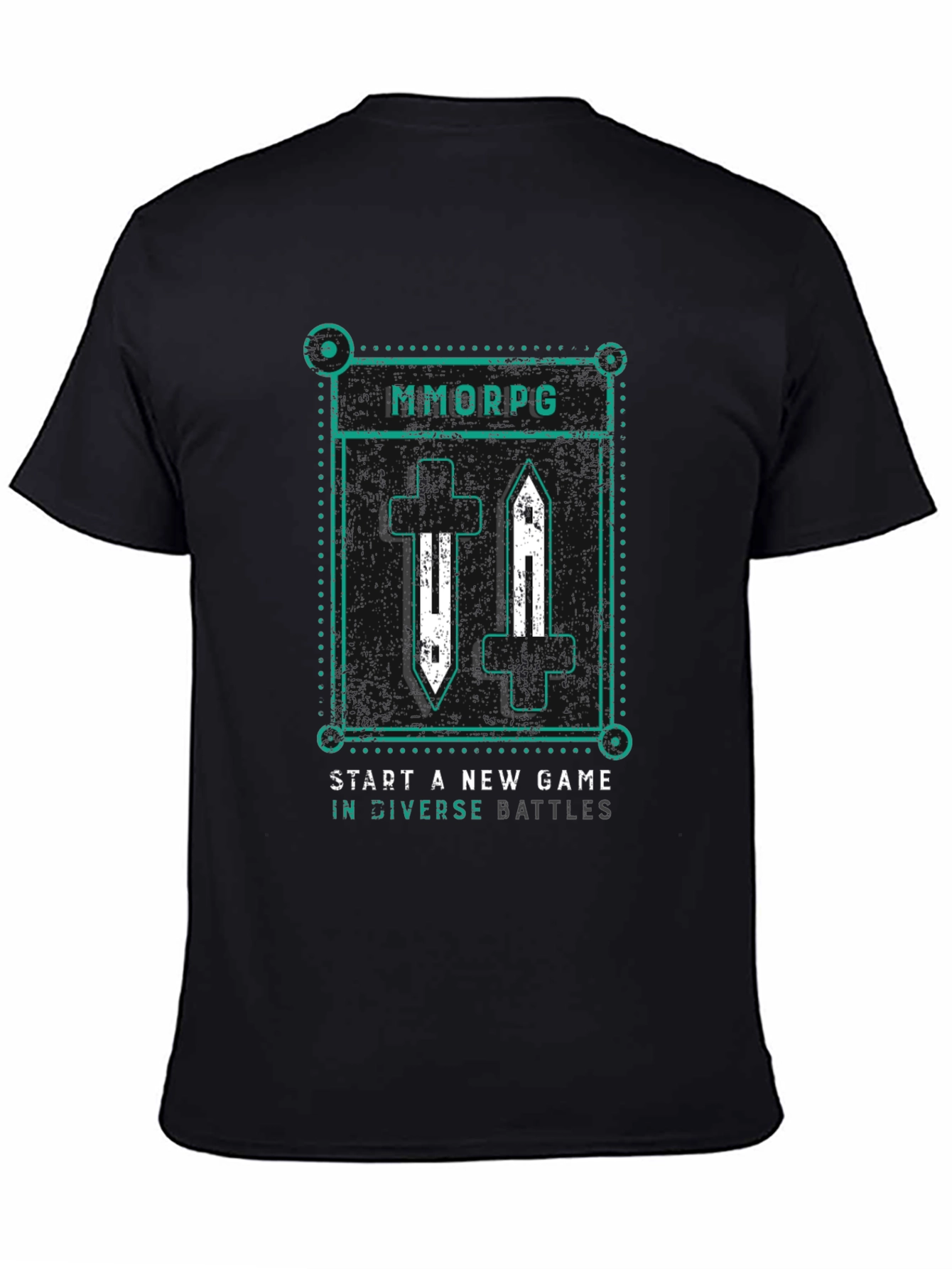MMORPG Game Start Black T-Shirt