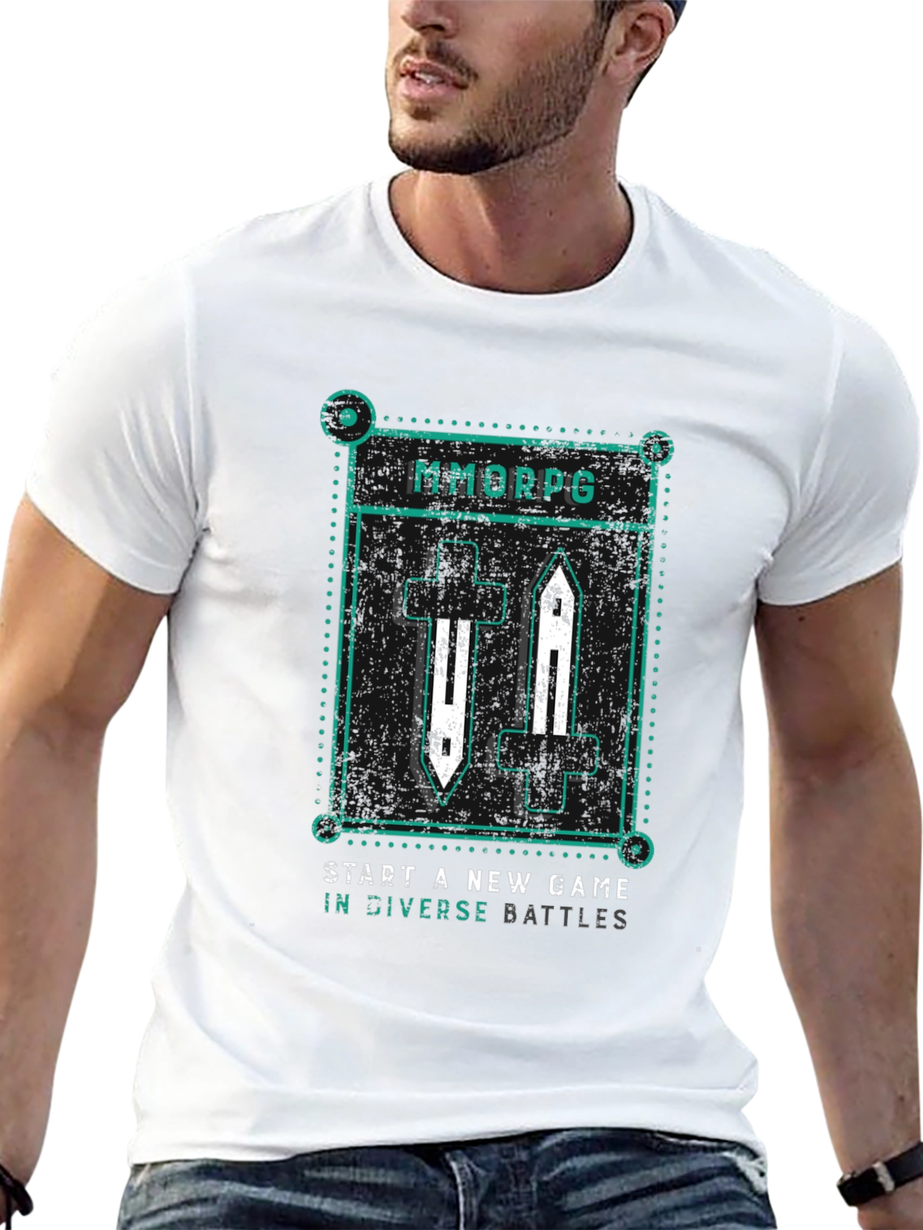 MMORPG Game Start Black T-Shirt
