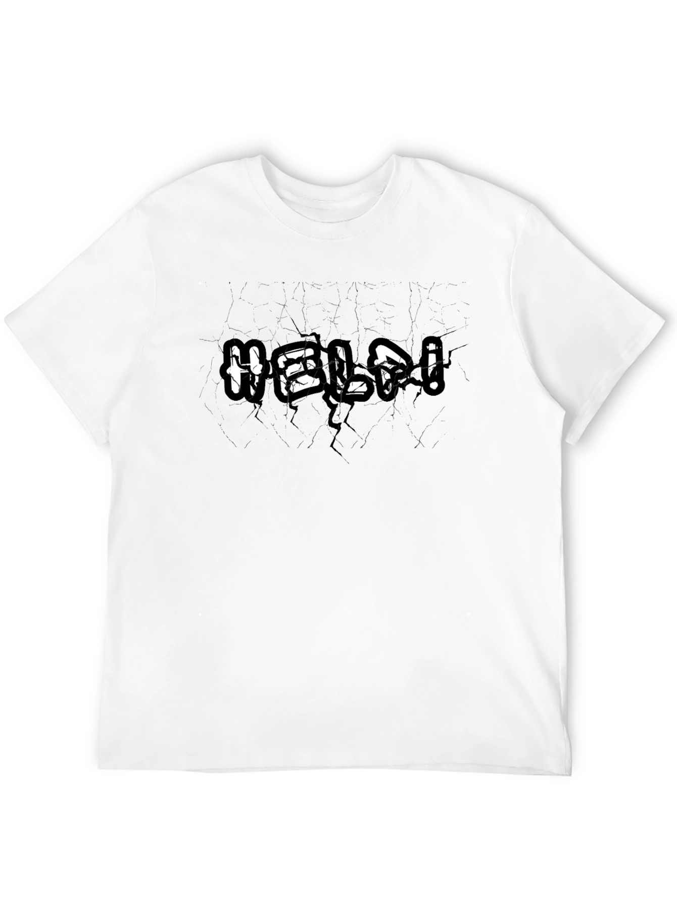 Cracked HELP! Black Graphic Tee